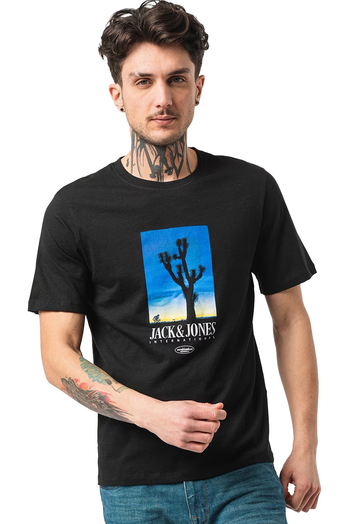 Jack & Jones Erkek Tişört 12255639 Siyah