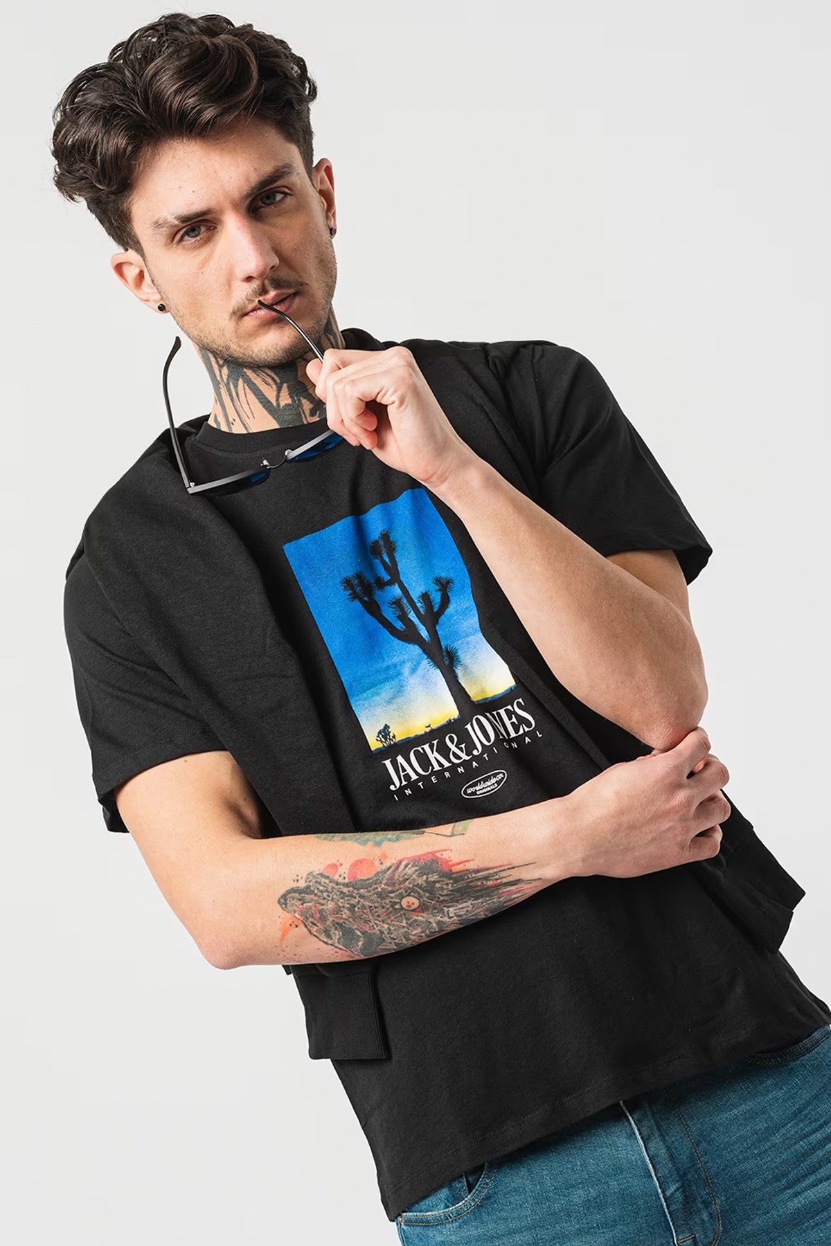 Jack & Jones Erkek Tişört 12255639 Siyah