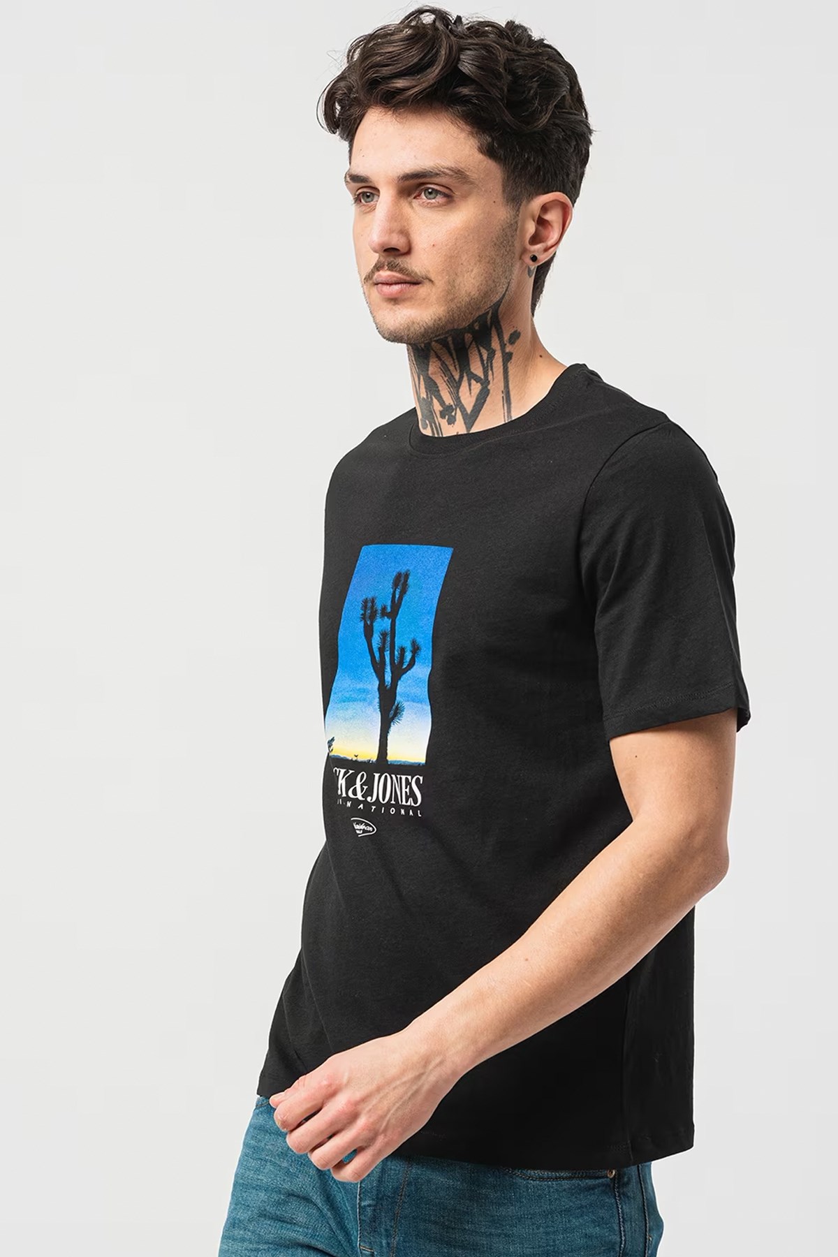 Jack & Jones Erkek Tişört 12255639 Siyah