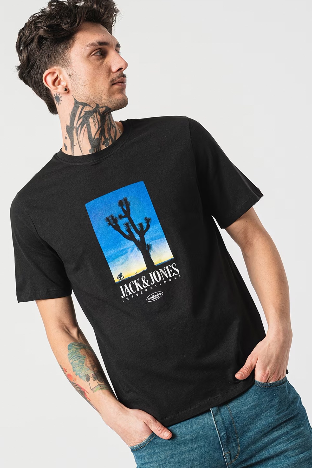 Jack & Jones Erkek Tişört 12255639 Siyah