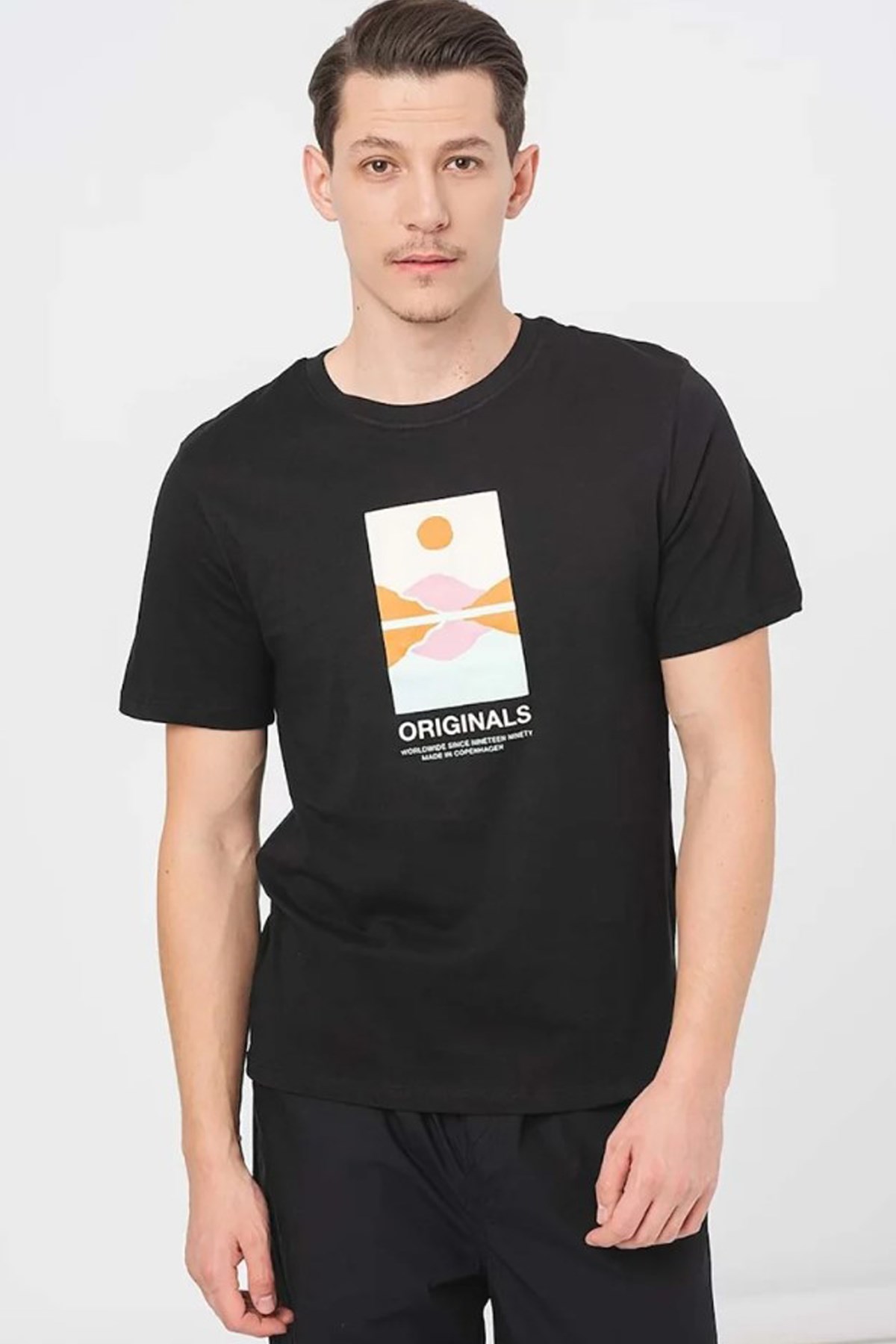 Jack & Jones Erkek Tişört 12255640 Siyah