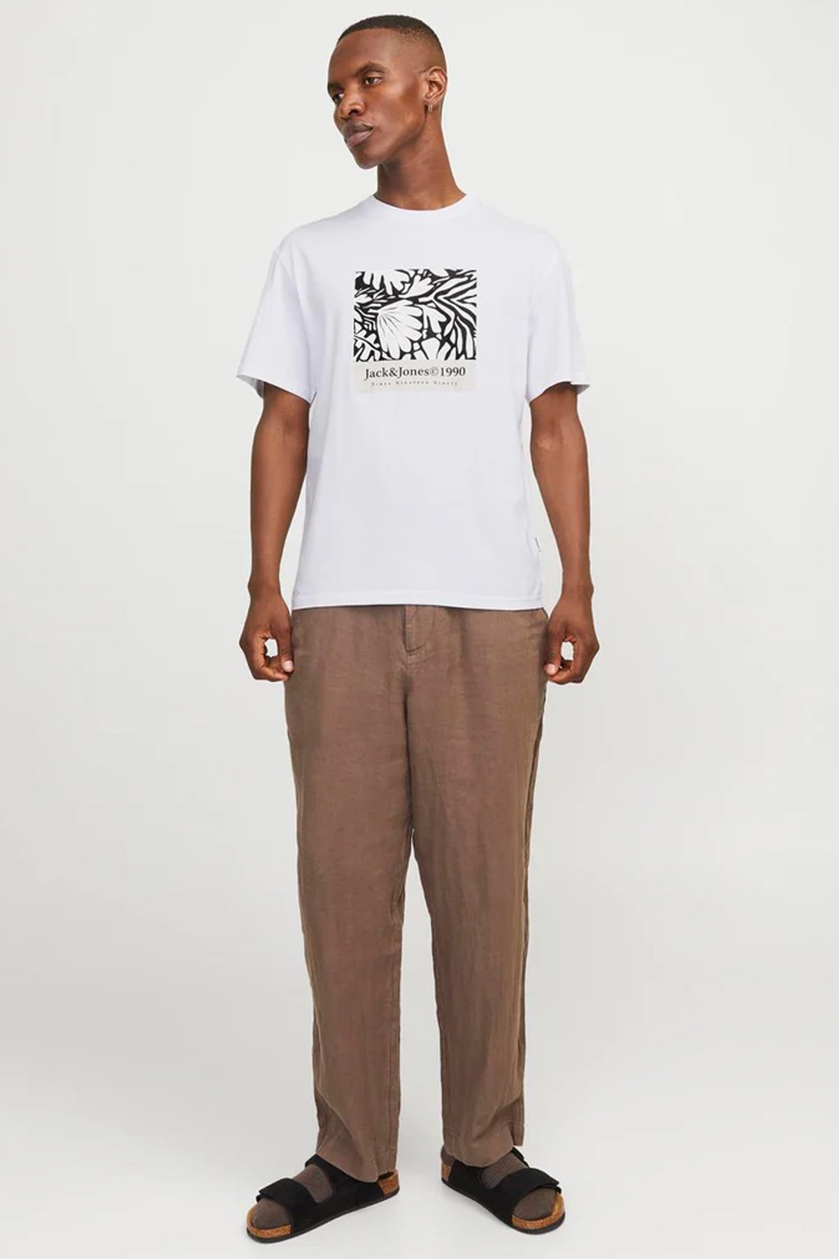 Jack & Jones Erkek Tişört 12256137 Beyaz