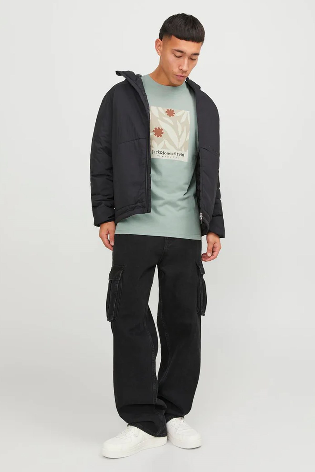 Jack & Jones Erkek Tişört 12256137 Mavi