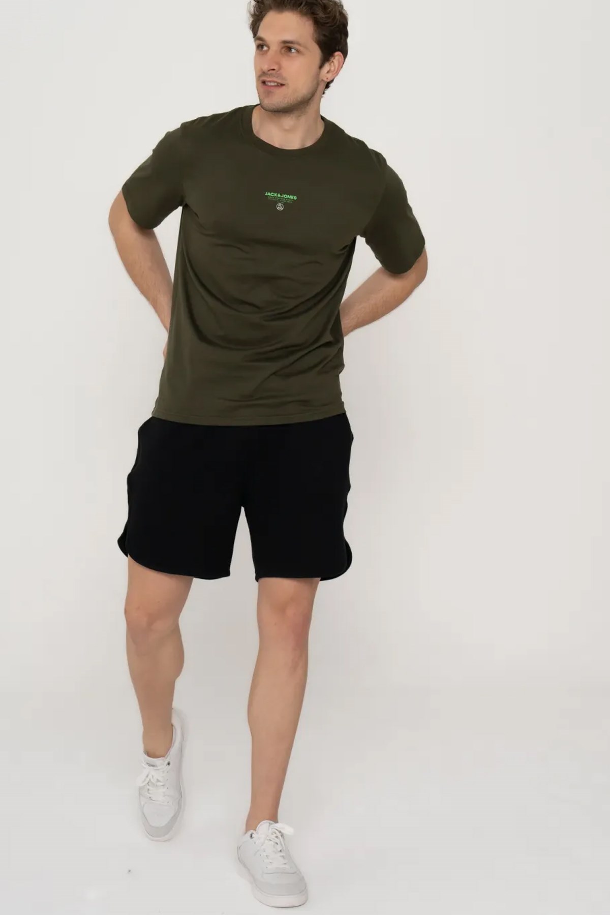 Jack & Jones Erkek Tişört 12256163 Yeşil