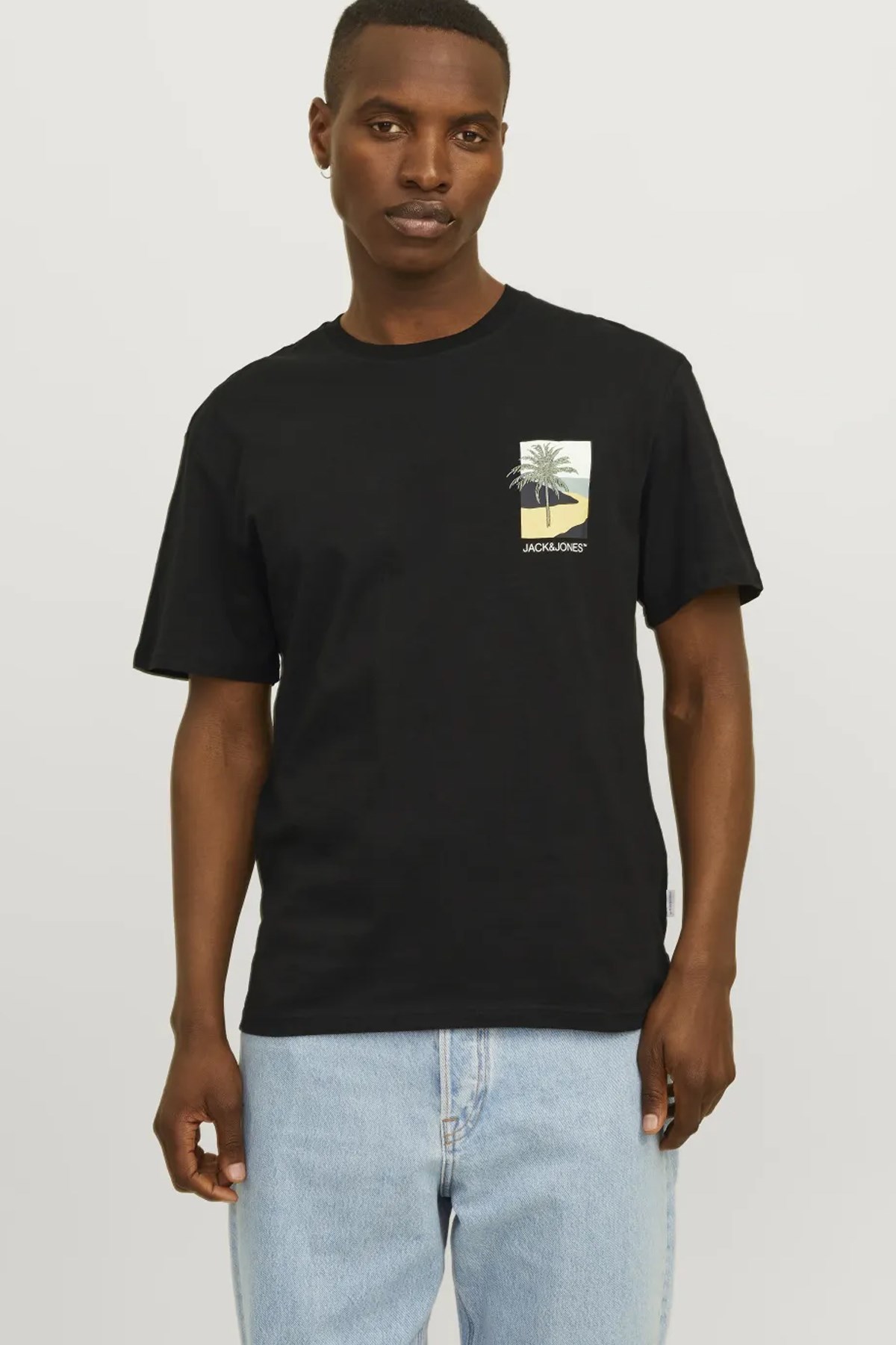 Jack & Jones Erkek Tişört 12256215 Siyah