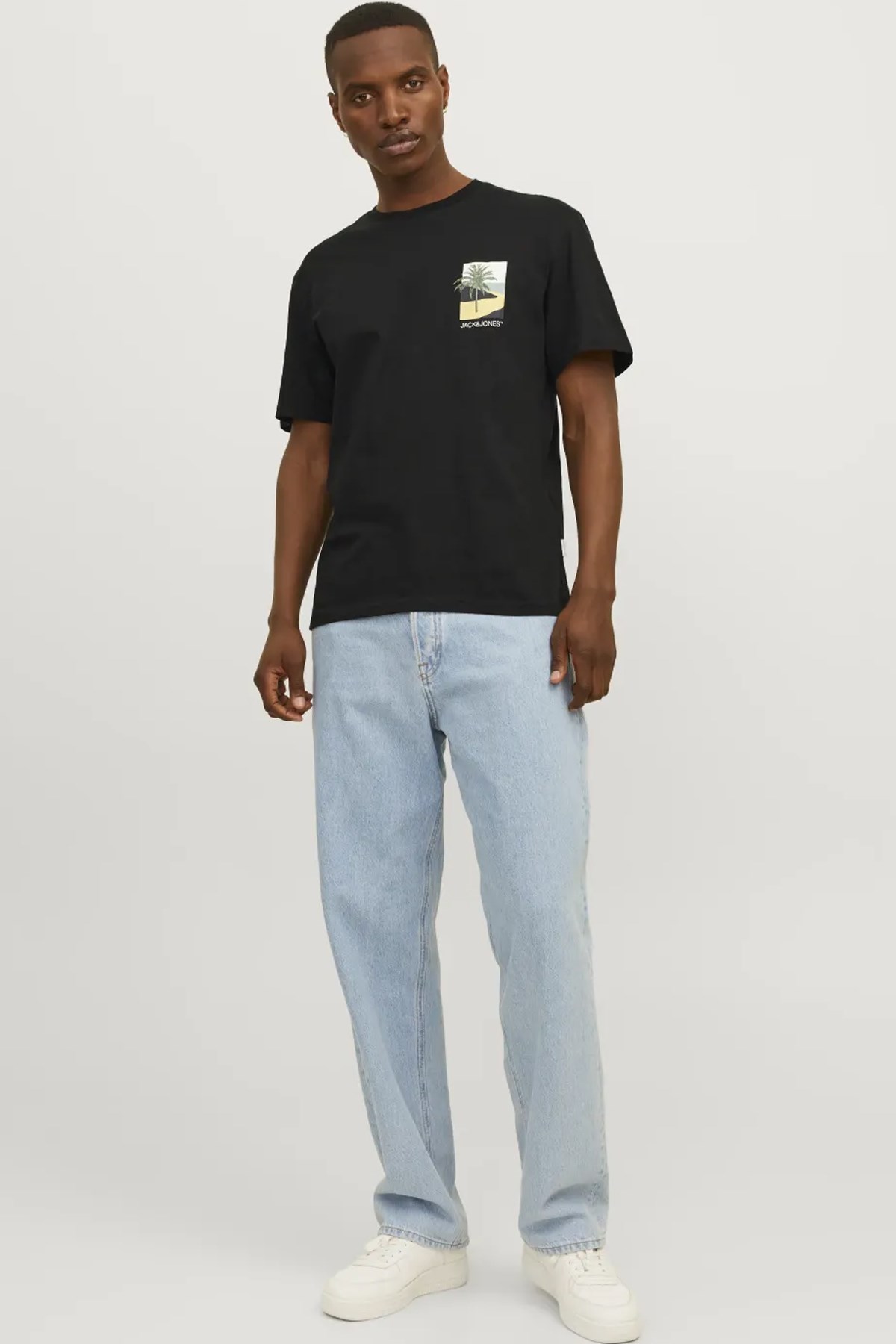 Jack & Jones Erkek Tişört 12256215 Siyah