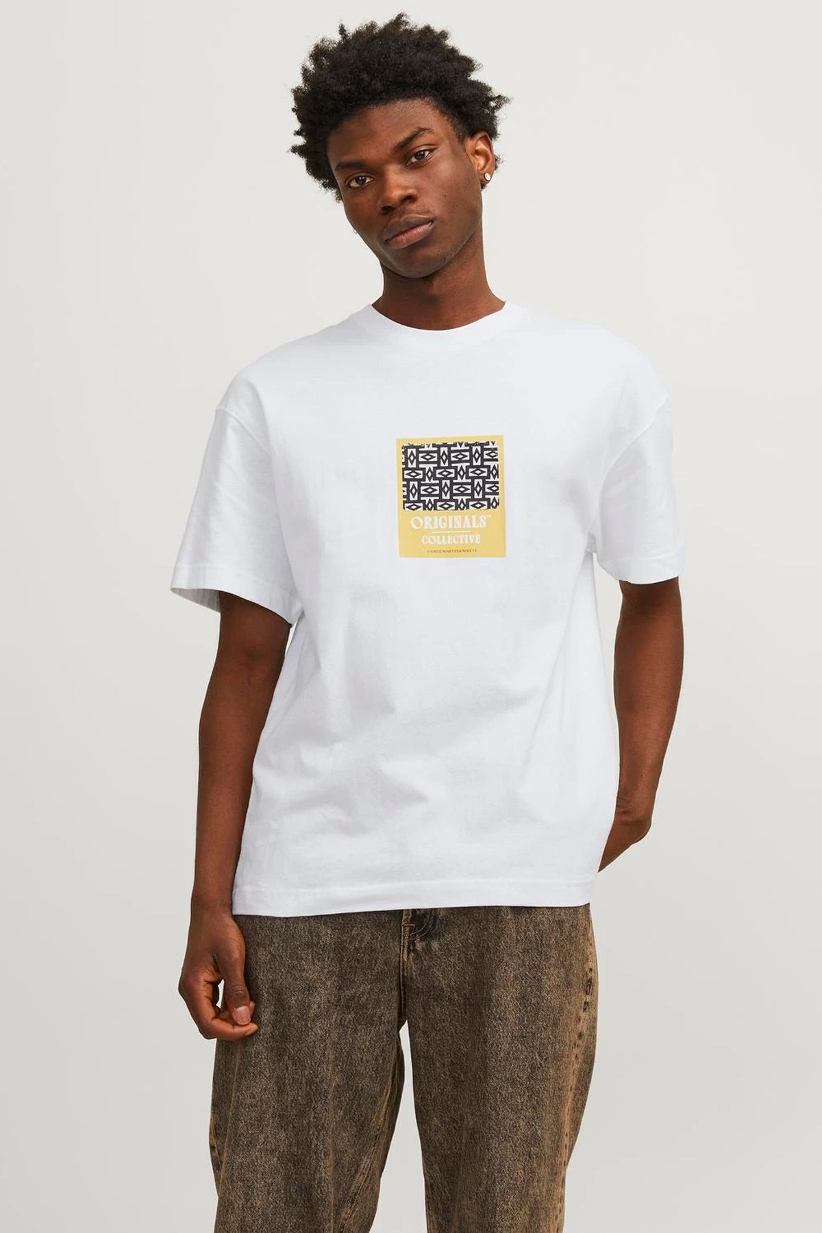 Jack & Jones Jormykonos Erkek Tişört 12256328 Beyaz
