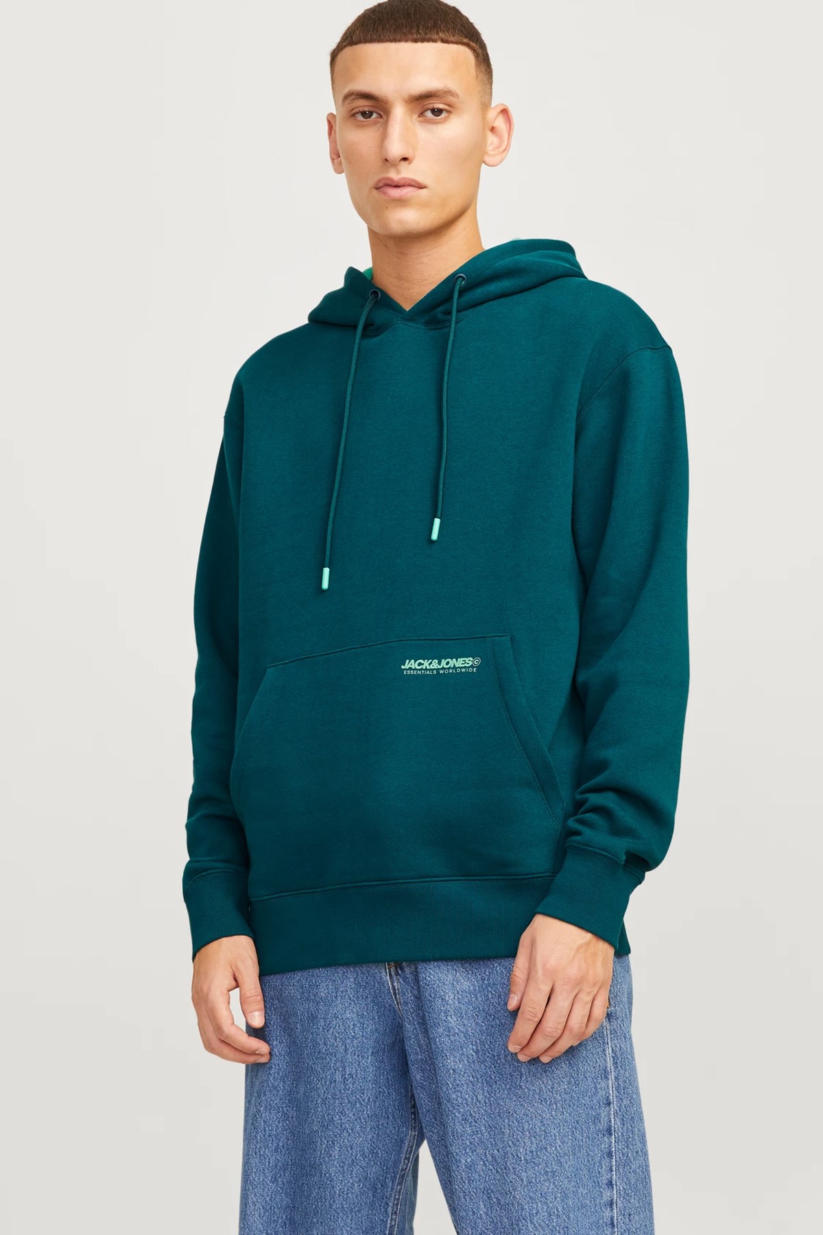 Jack & Jones Legacy Kapüşonlu Erkek Sweat 12256534 Mavi