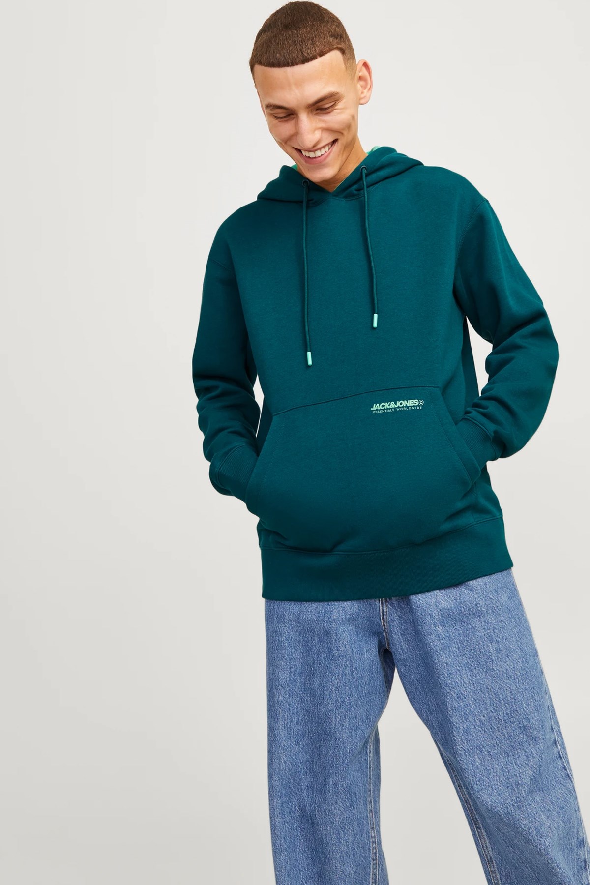 Jack & Jones Legacy Kapüşonlu Erkek Sweat 12256534 Mavi