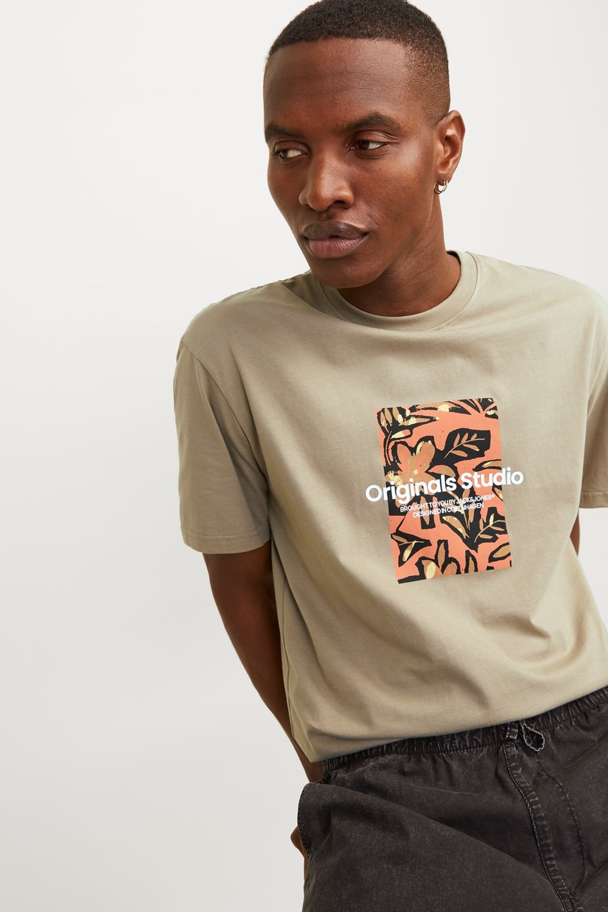 Jack & Jones Erkek Tişört 12256717 Bej
