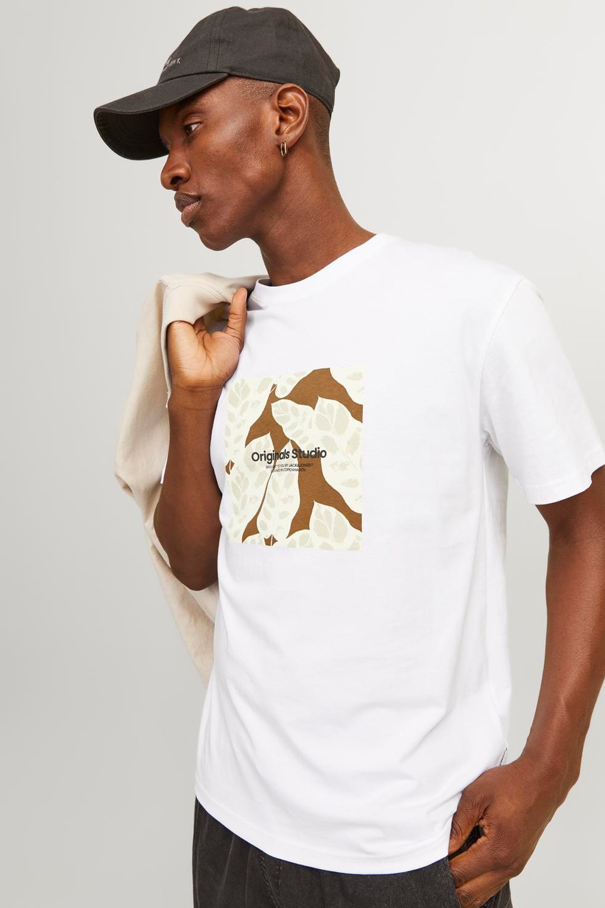 Jack & Jones Erkek Tişört 12256717 Beyaz