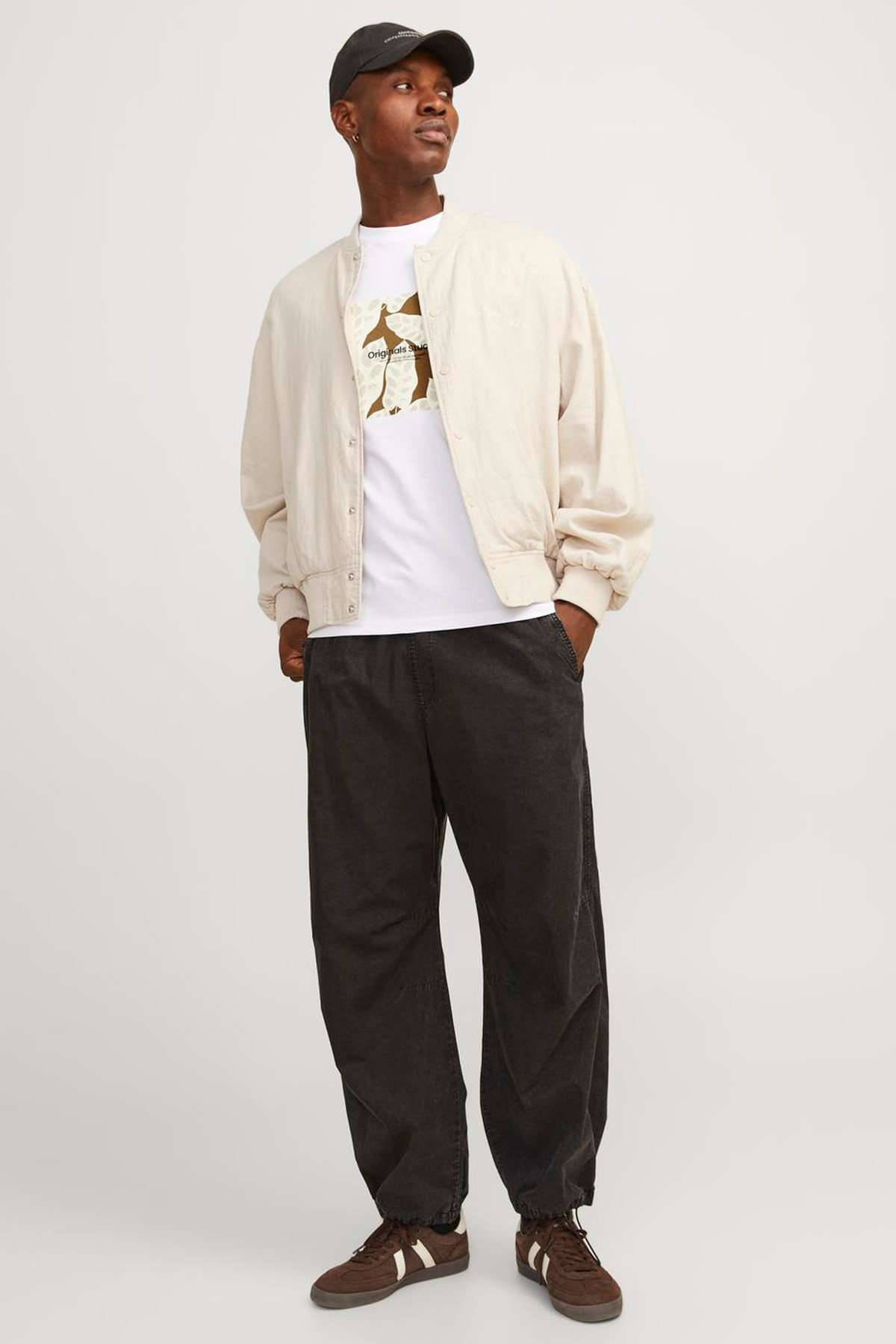 Jack & Jones Erkek Tişört 12256717 Beyaz