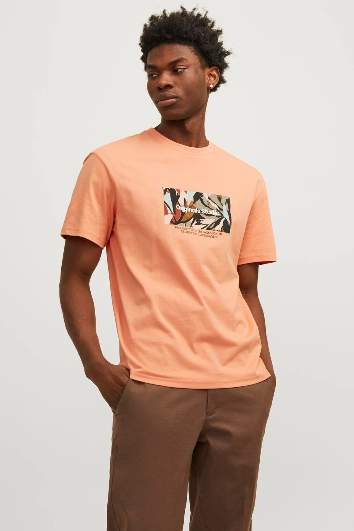 Jack & Jones Erkek Tişört 12256717 Turuncu