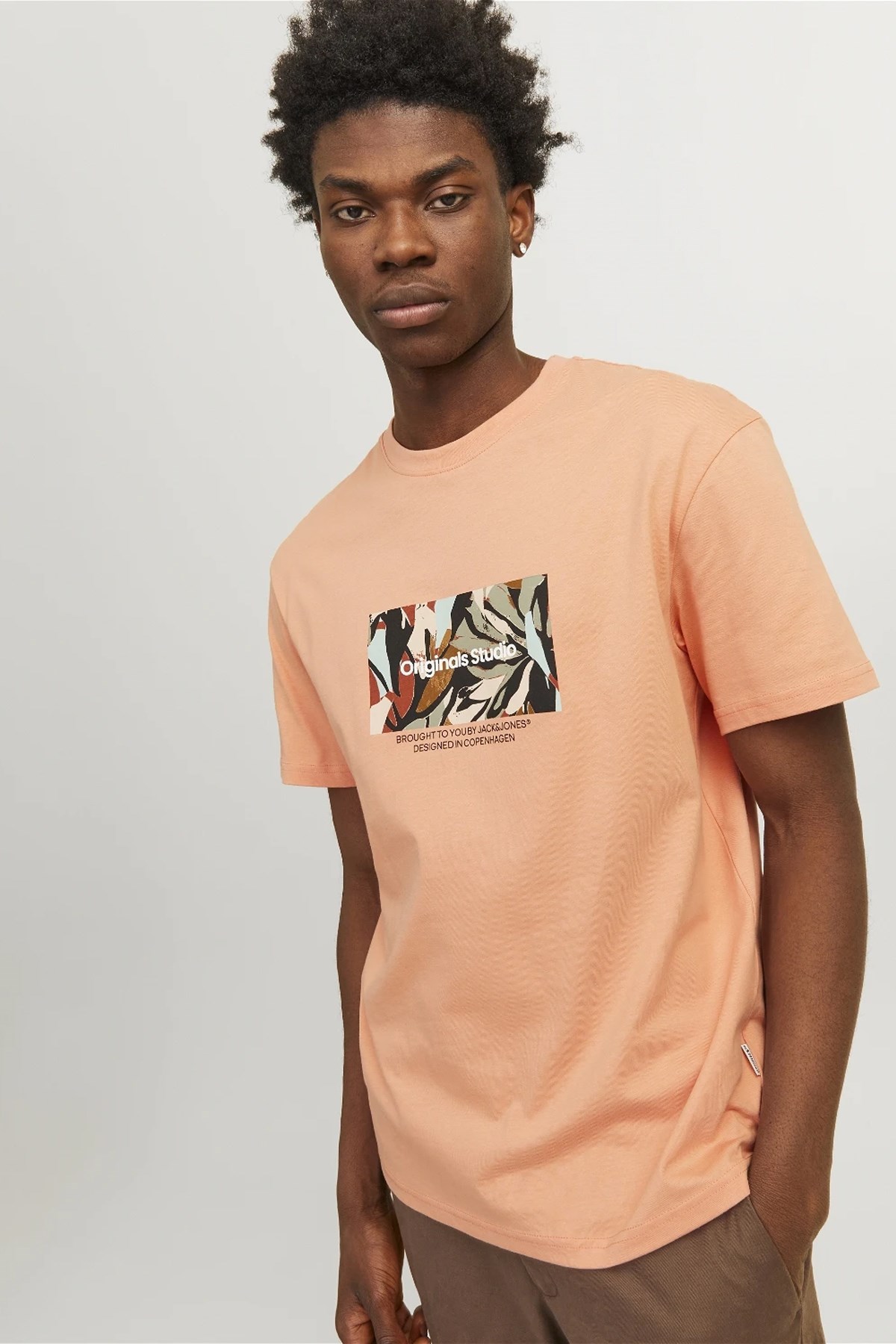 Jack & Jones Erkek Tişört 12256717 Turuncu