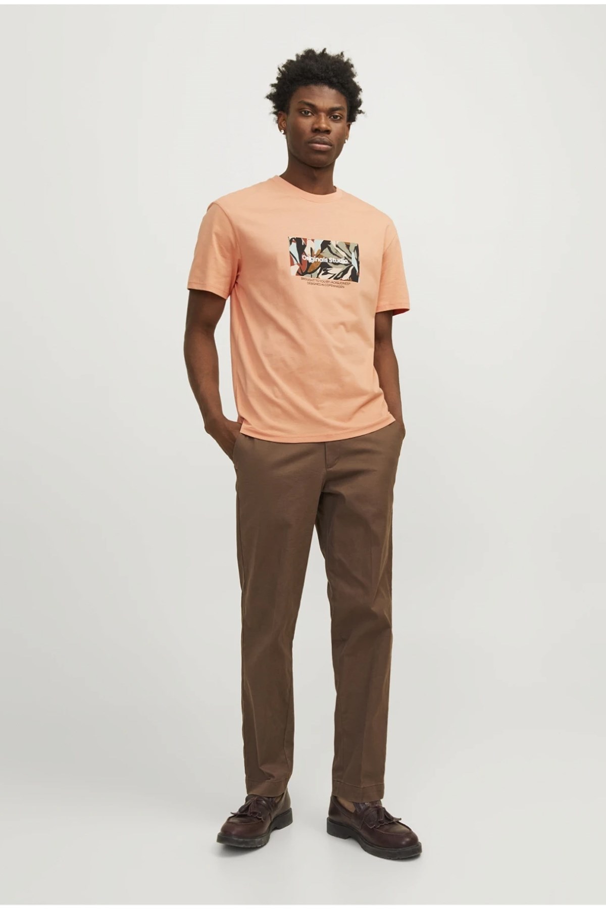 Jack & Jones Erkek Tişört 12256717 Turuncu