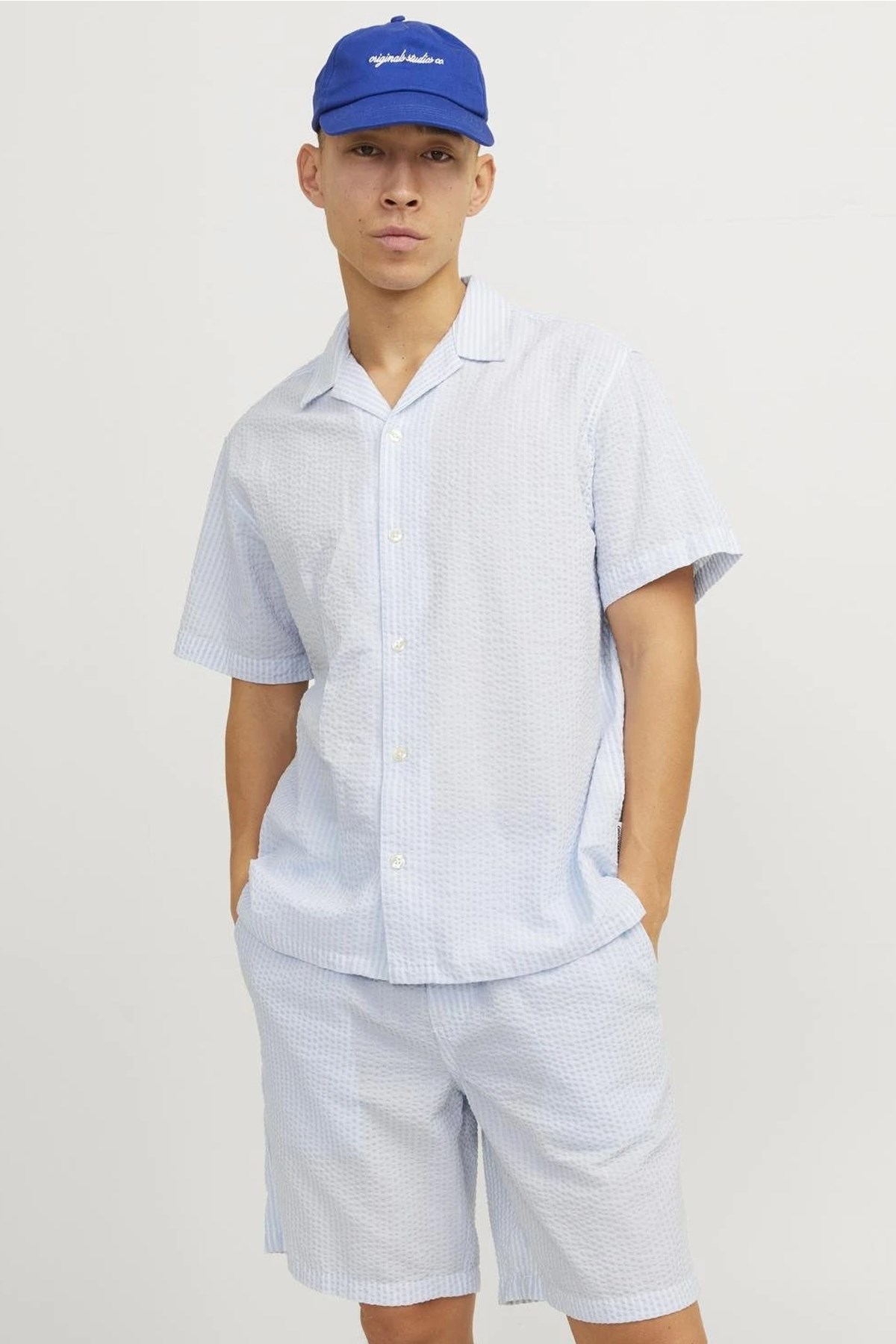 Jack & Jones Erkek Gömlek 12256772 Mavi