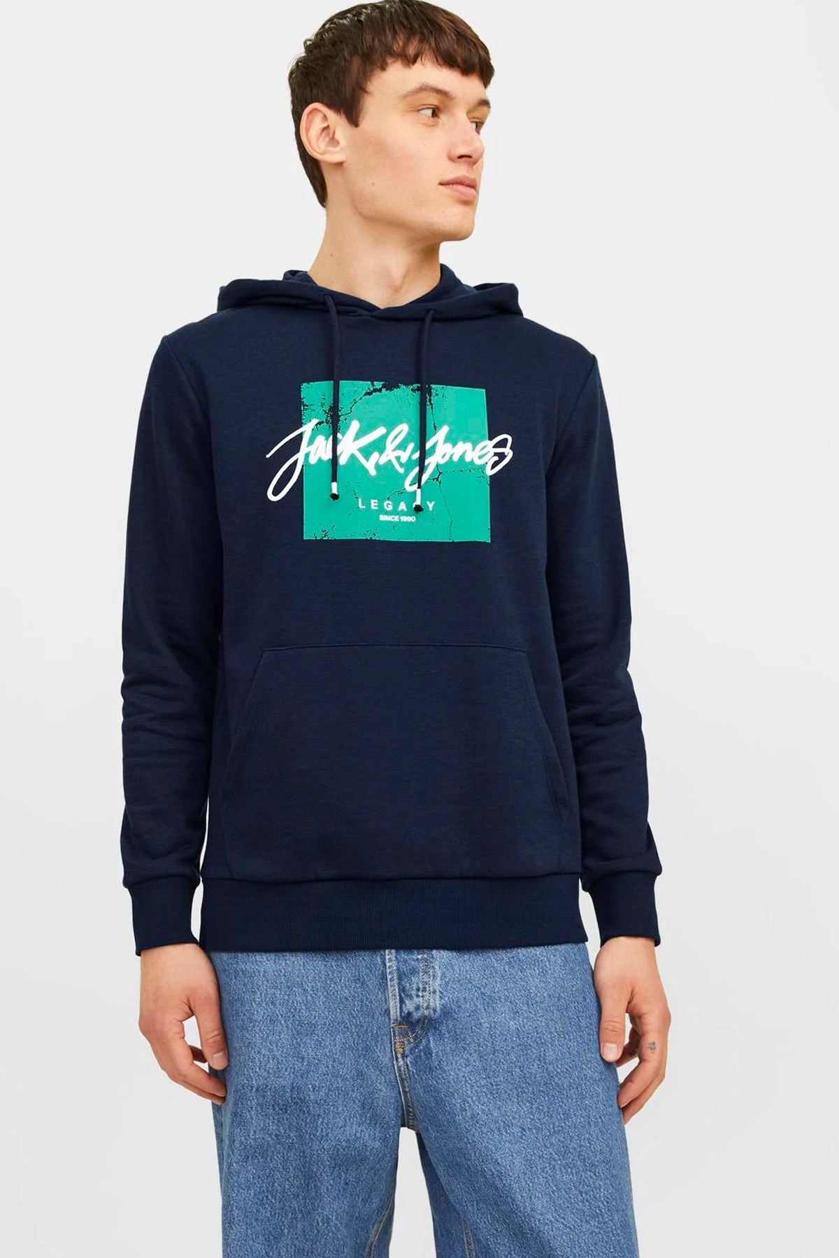 Jack & Jones Tiley Kapüşonlu Erkek Sweat 12256807 Lacivert