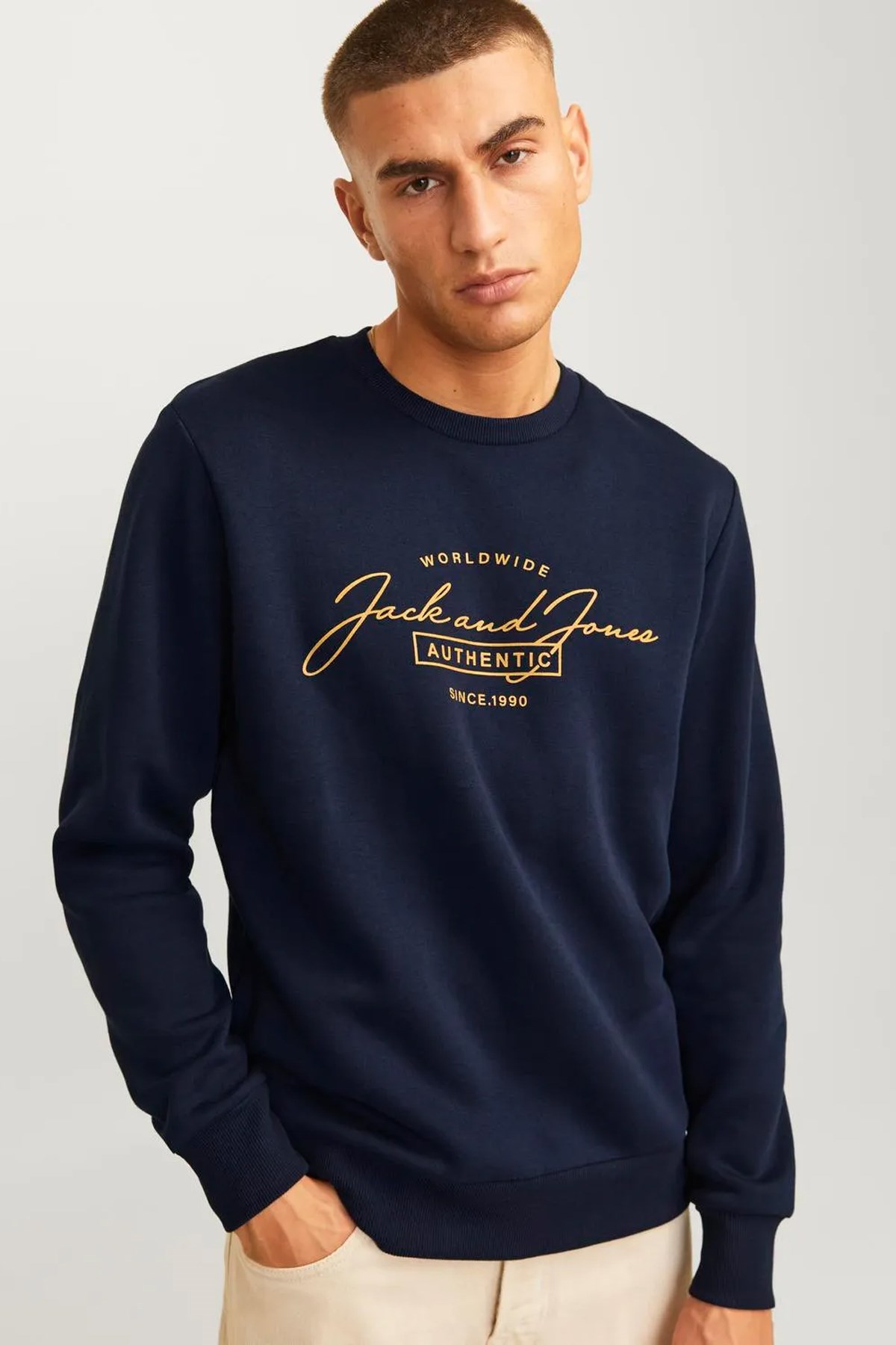 Jack & Jones Ferris Erkek Sweat 12256837 Lacivert
