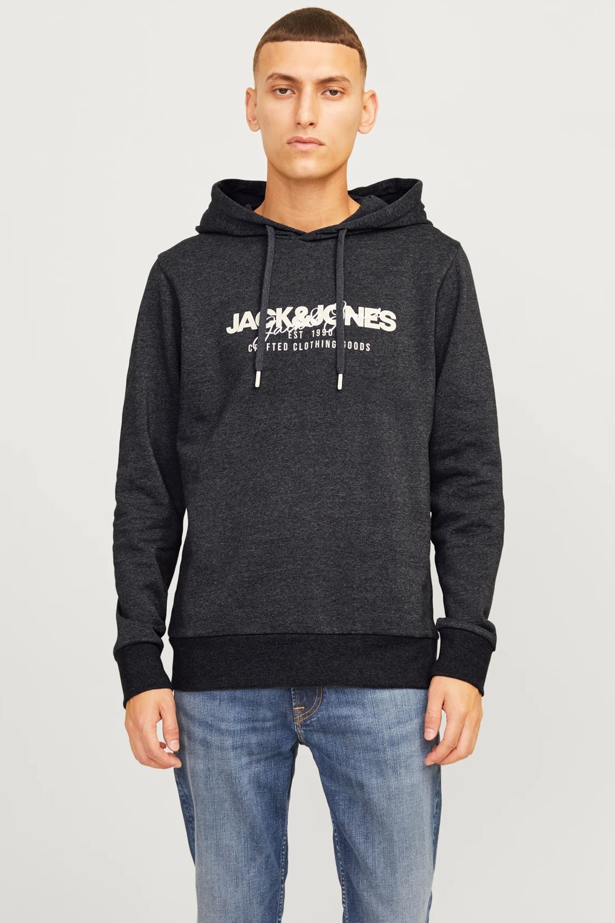 Jack & Jones Alvis Kapüşonlu Erkek Sweat 12256848 Siyah