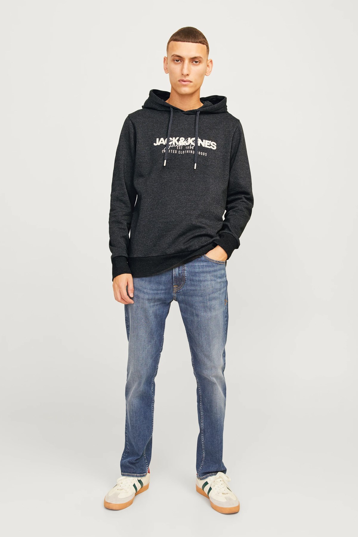 Jack & Jones Alvis Kapüşonlu Erkek Sweat 12256848 Siyah
