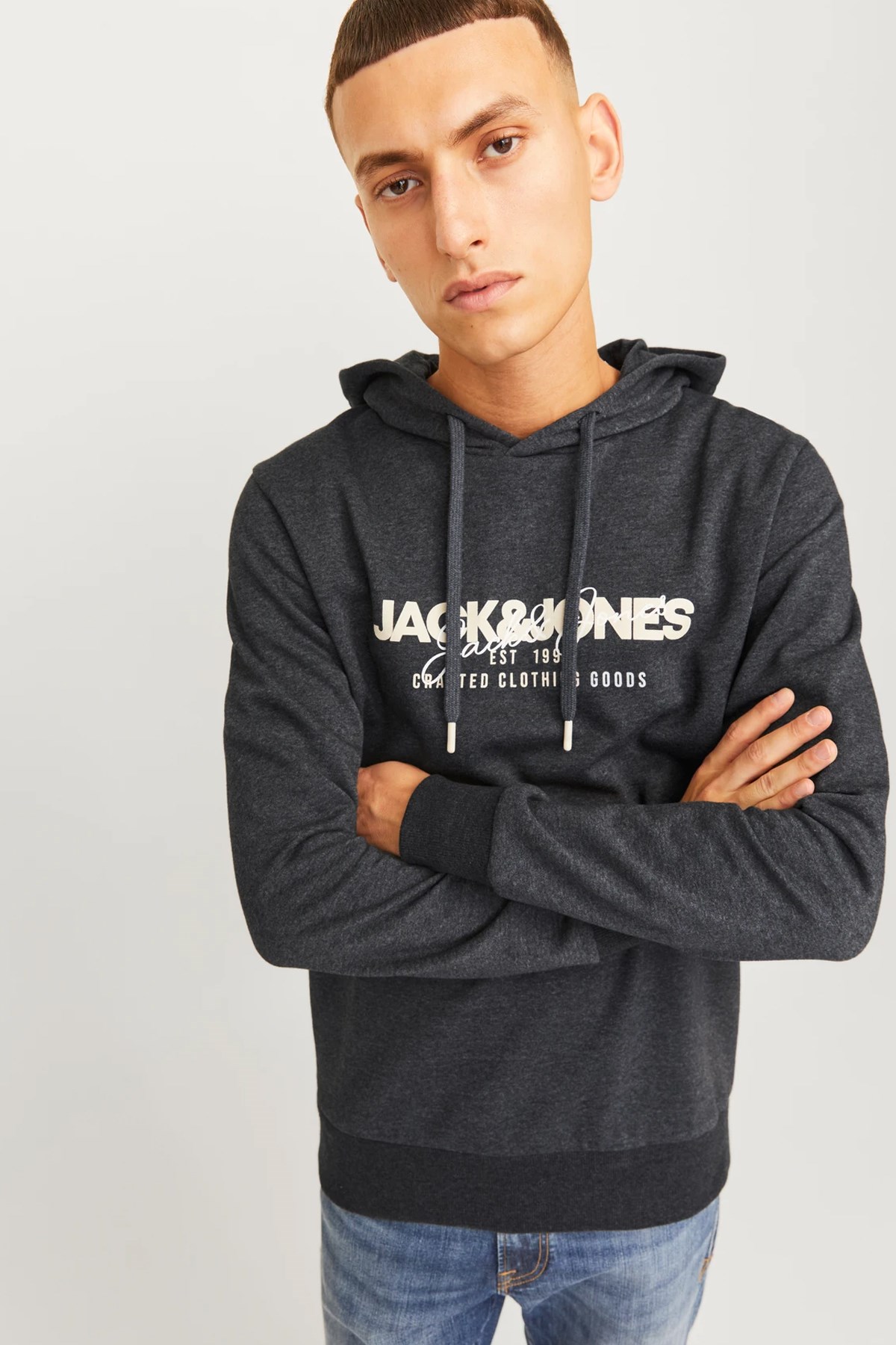 Jack & Jones Alvis Kapüşonlu Erkek Sweat 12256848 Siyah