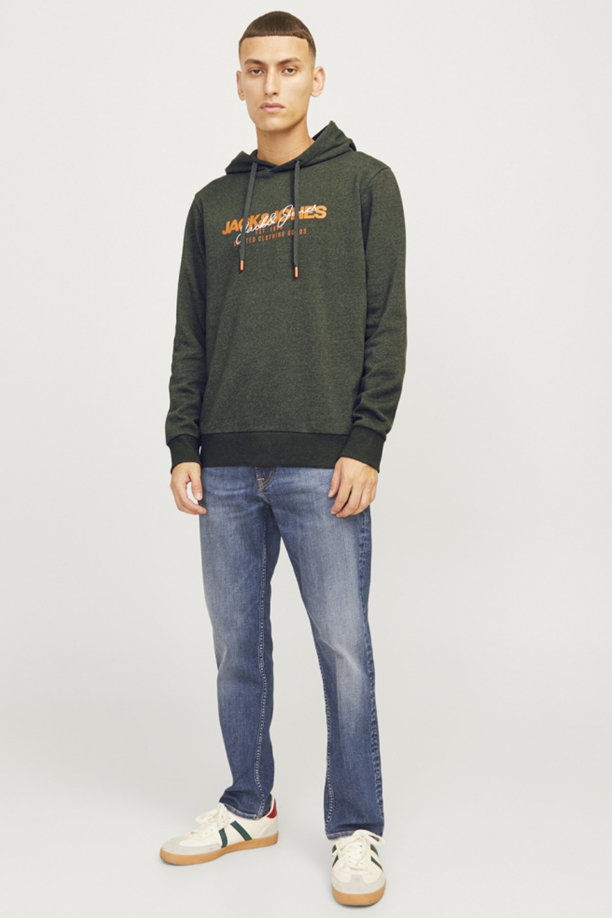 Jack & Jones Alvis Kapüşonlu Erkek Sweat 12256848 Yeşil