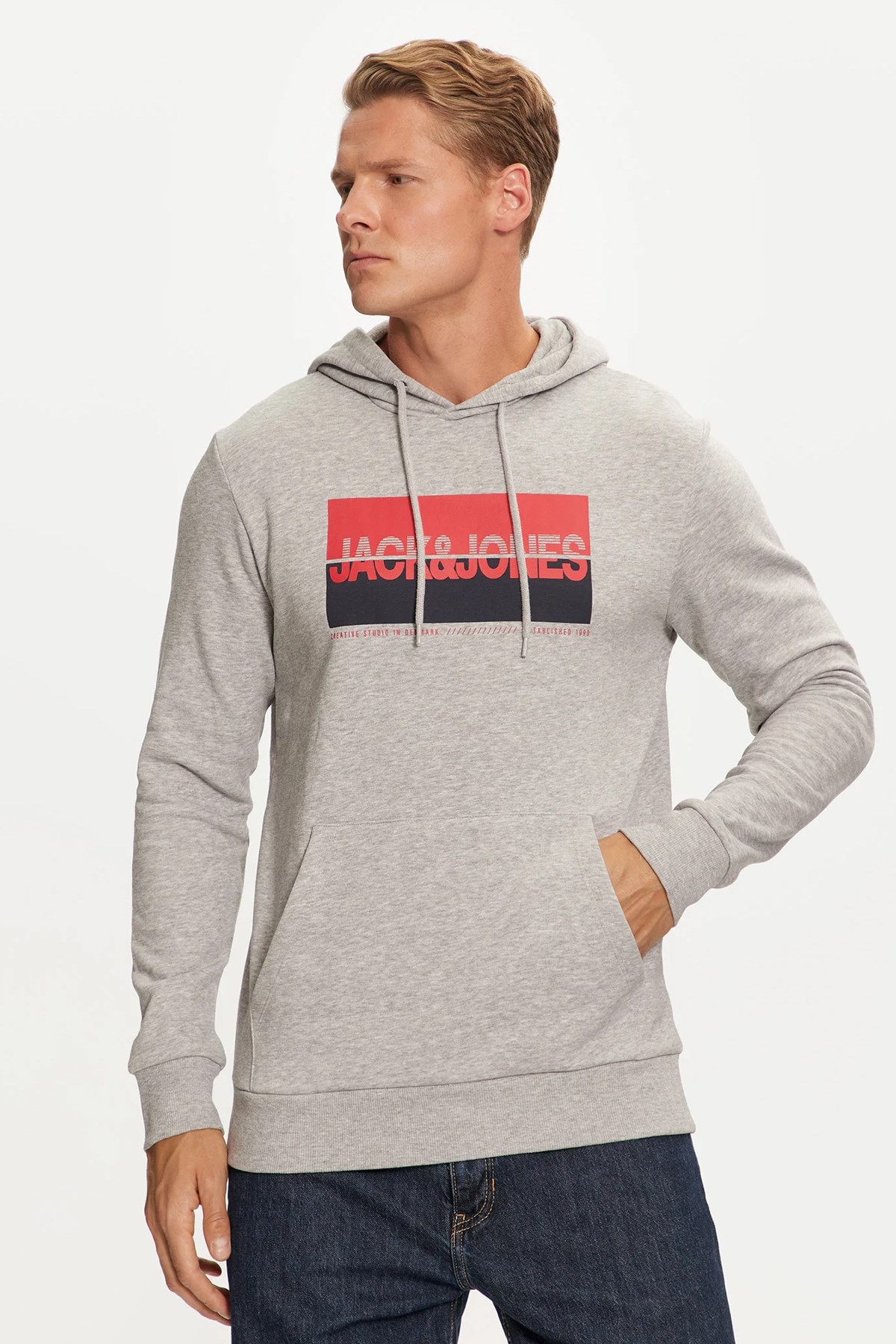 Jack & Jones Nolan Kapüşonlu Sweat 12256849 Gri