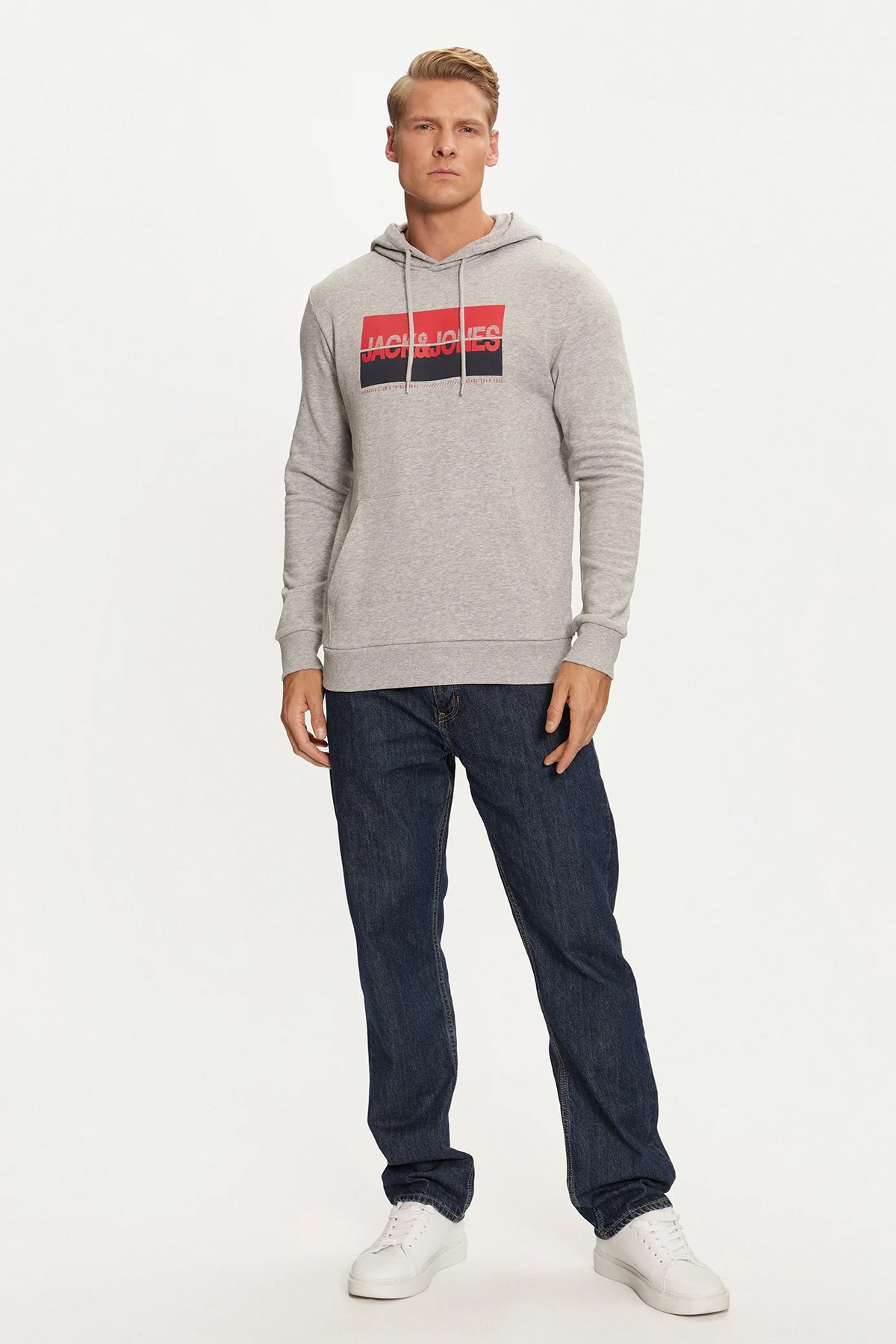 Jack & Jones Nolan Kapüşonlu Sweat 12256849 Gri