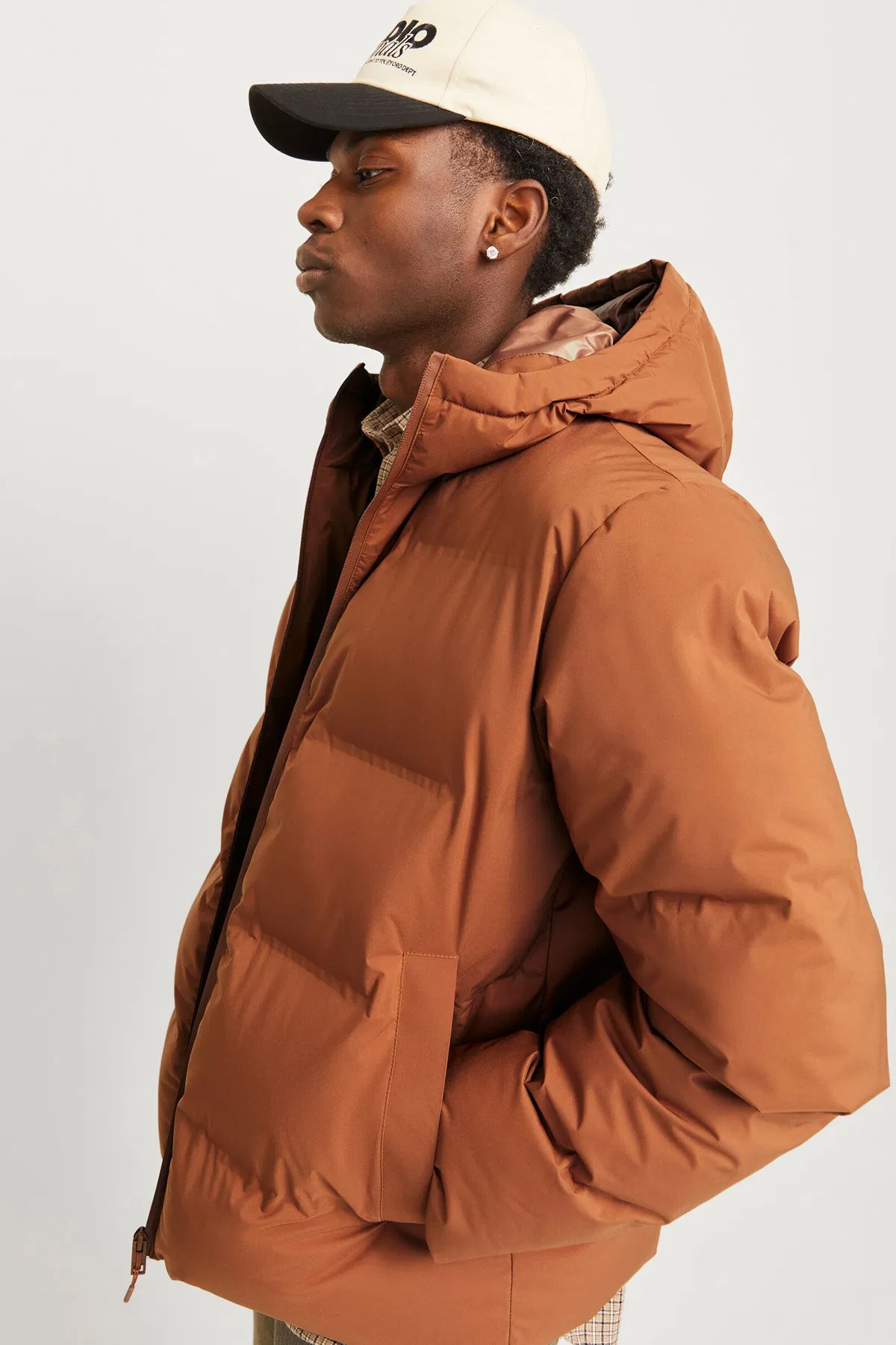 Jack & Jones Moon Hood Puffer Erkek Mont 12256882 Bej