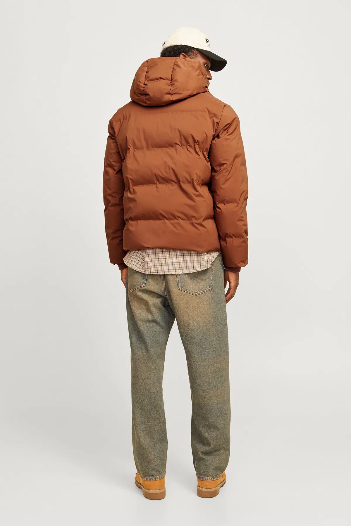 Jack & Jones Moon Hood Puffer Erkek Mont 12256882 Bej