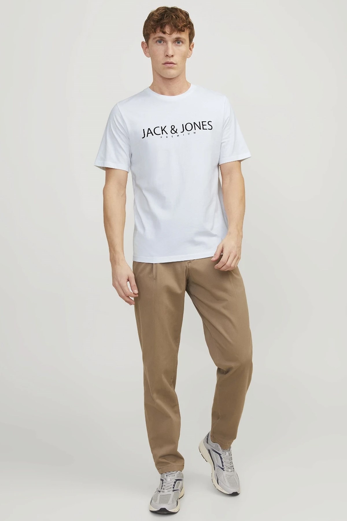 Jack & Jones Erkek Tişört 12256971 Beyaz