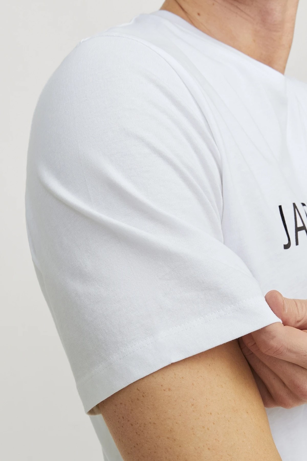 Jack & Jones Erkek Tişört 12256971 Beyaz