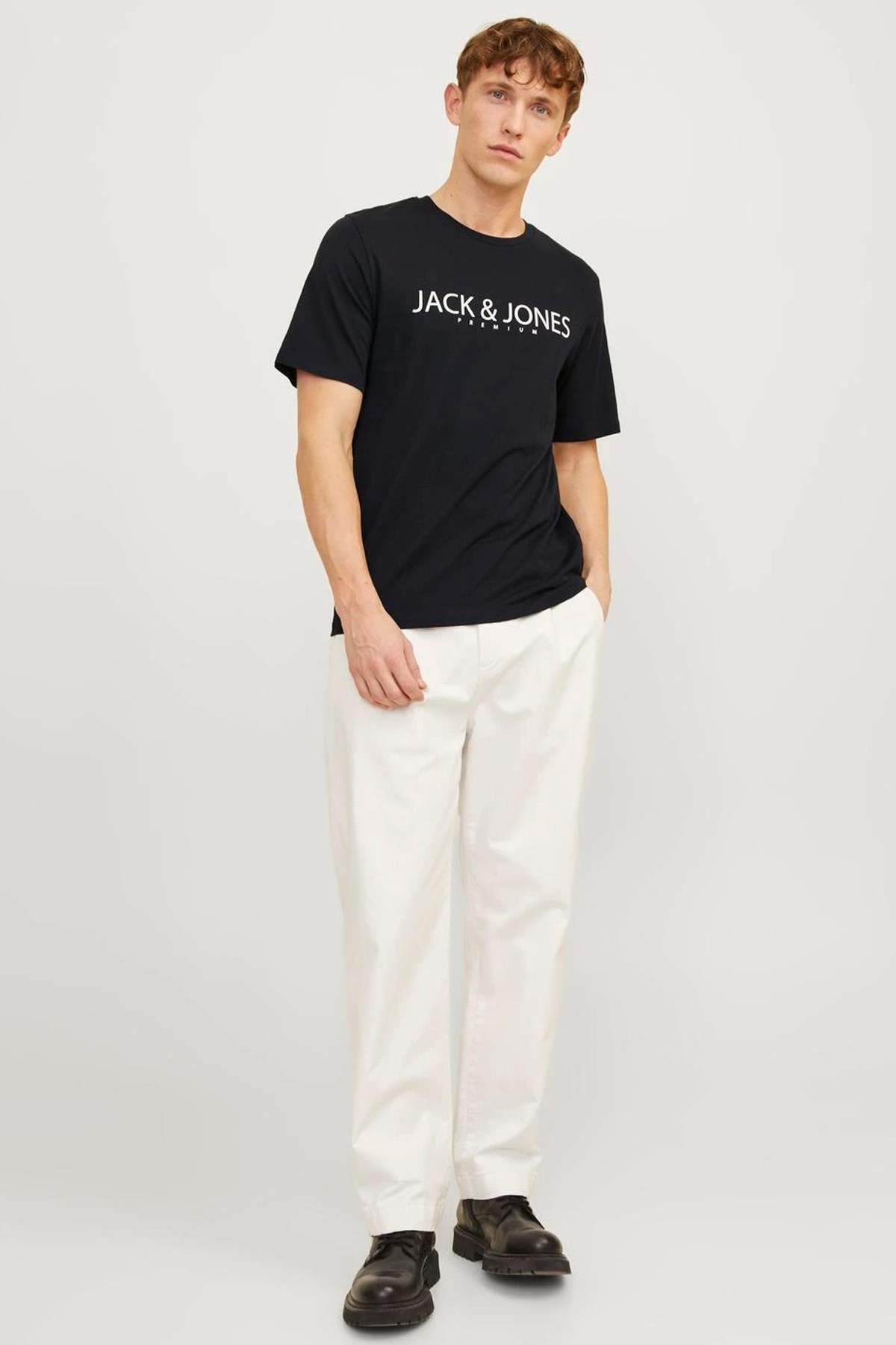 Jack & Jones Erkek Tişört 12256971 Siyah