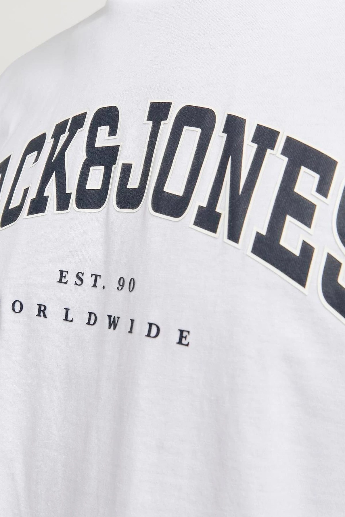 Jack & Jones Erkek Jjecaleb Varsity Tişört 12257579 Beyaz