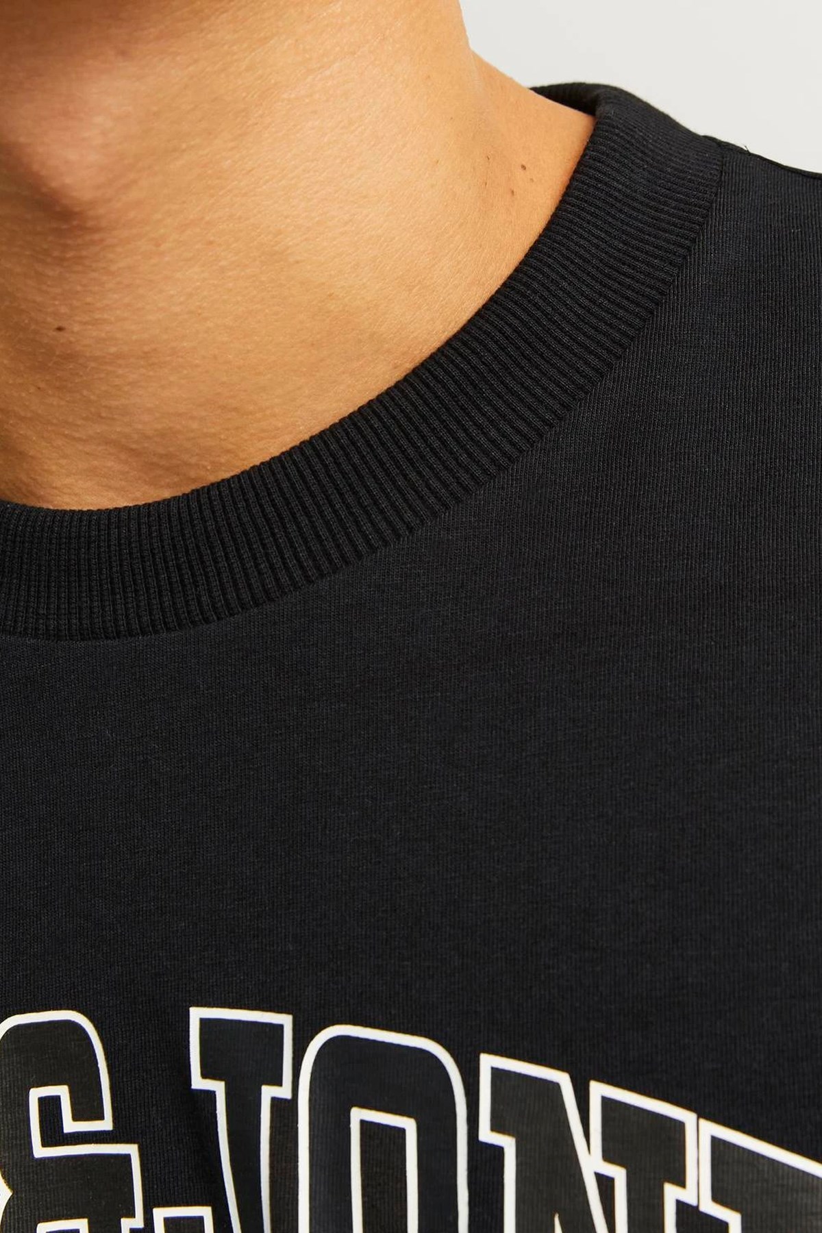 Jack & Jones Erkek Jjecaleb Varsity Tişört 12257579 Siyah