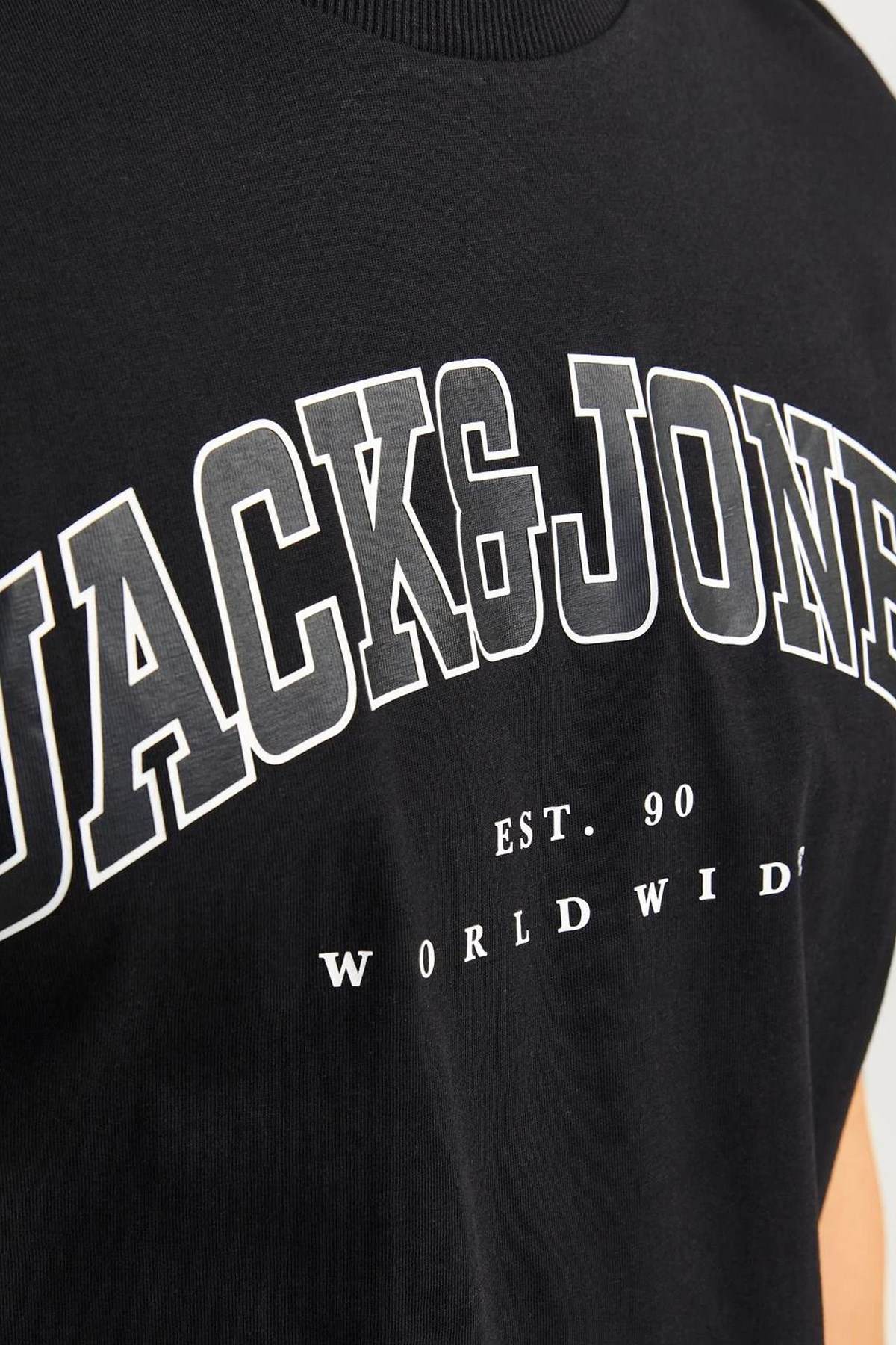 Jack & Jones Erkek Jjecaleb Varsity Tişört 12257579 Siyah