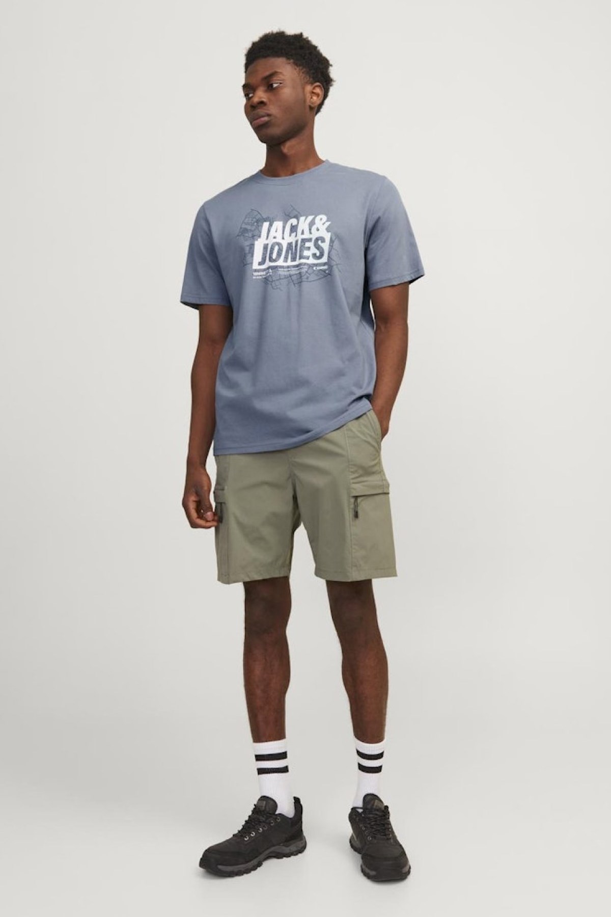 Jack & Jones Jcomap Summer Logo Erkek Tişört 12257908 Gri