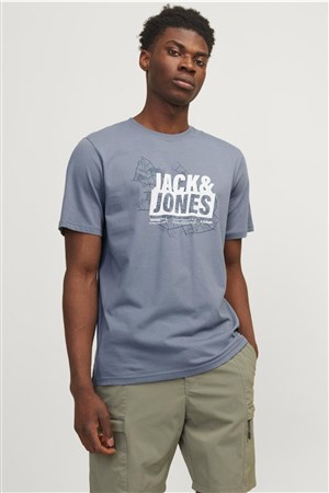 Jack & Jones Jcomap Summer Logo Erkek Tişört 12257908 Gri