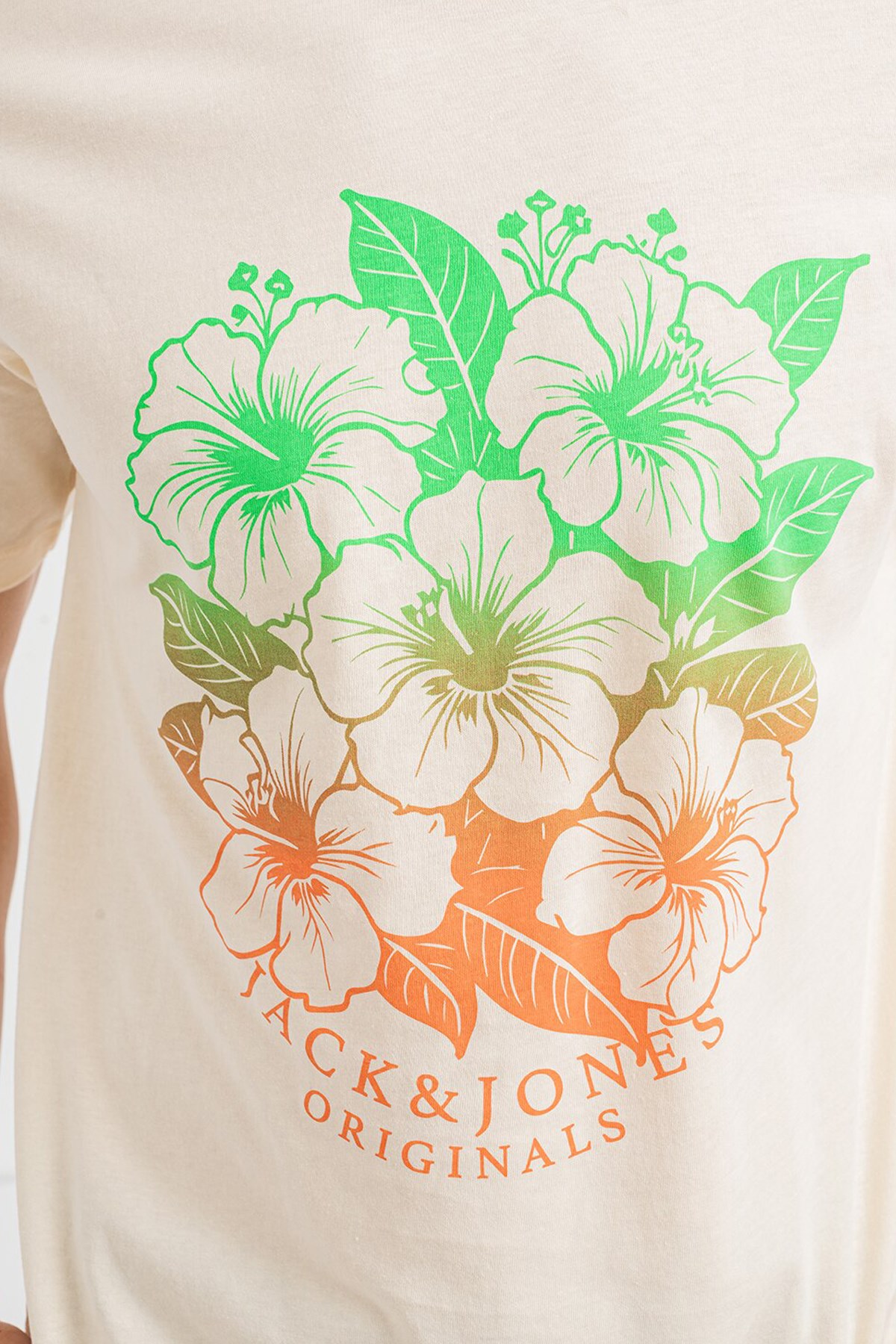 Jack & Jones Erkek Tişört 12258057 Krem