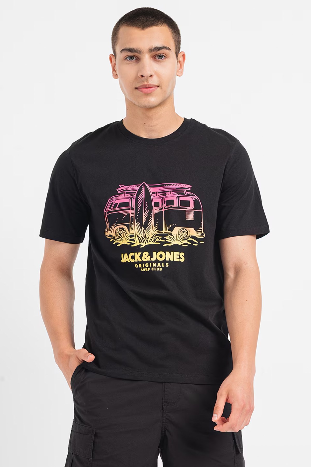 Jack & Jones Erkek Tişört 12258057 Siyah