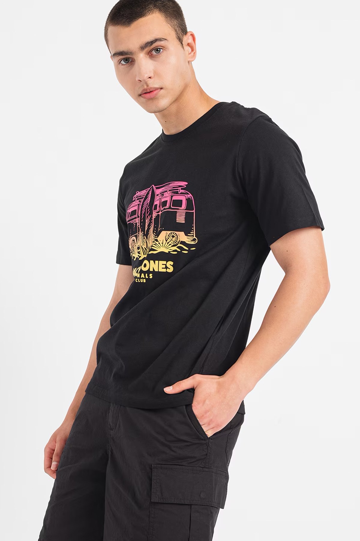 Jack & Jones Erkek Tişört 12258057 Siyah