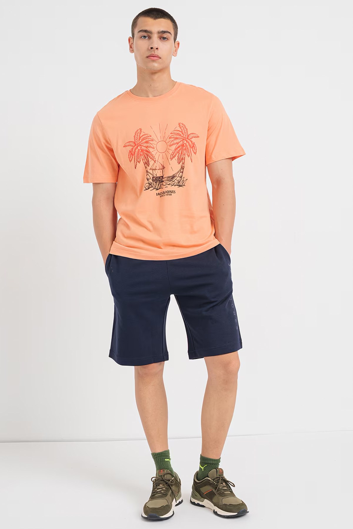 Jack & Jones Erkek Tişört 12258057 Turuncu