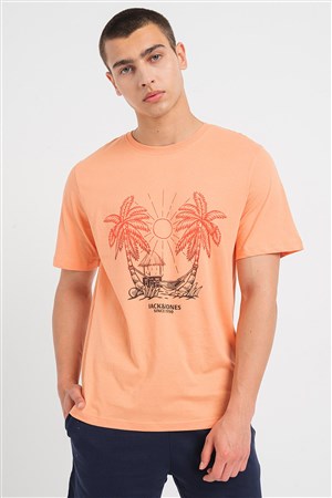 Jack & Jones Erkek Tişört 12258057 Turuncu