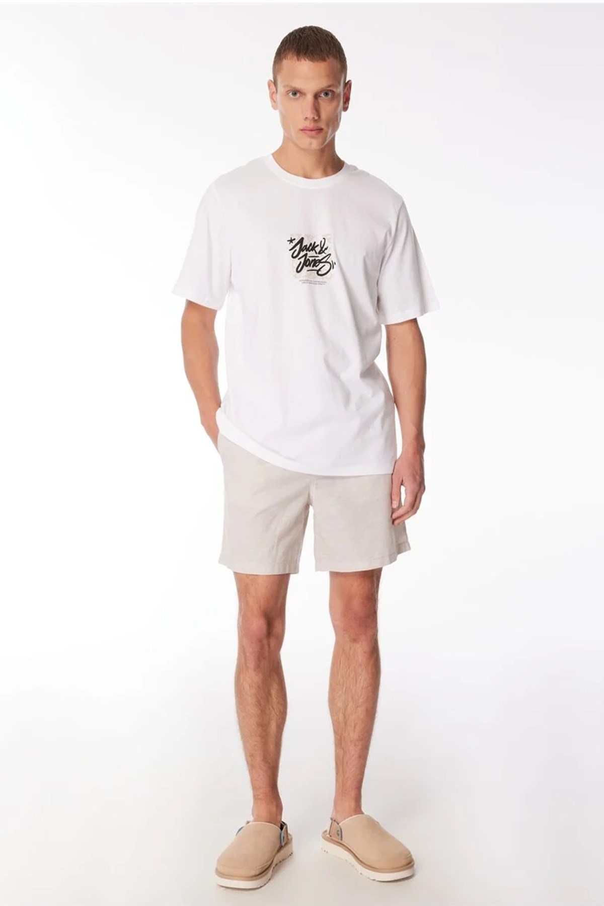 Jack & Jones Erkek Tişört 12258061 Beyaz