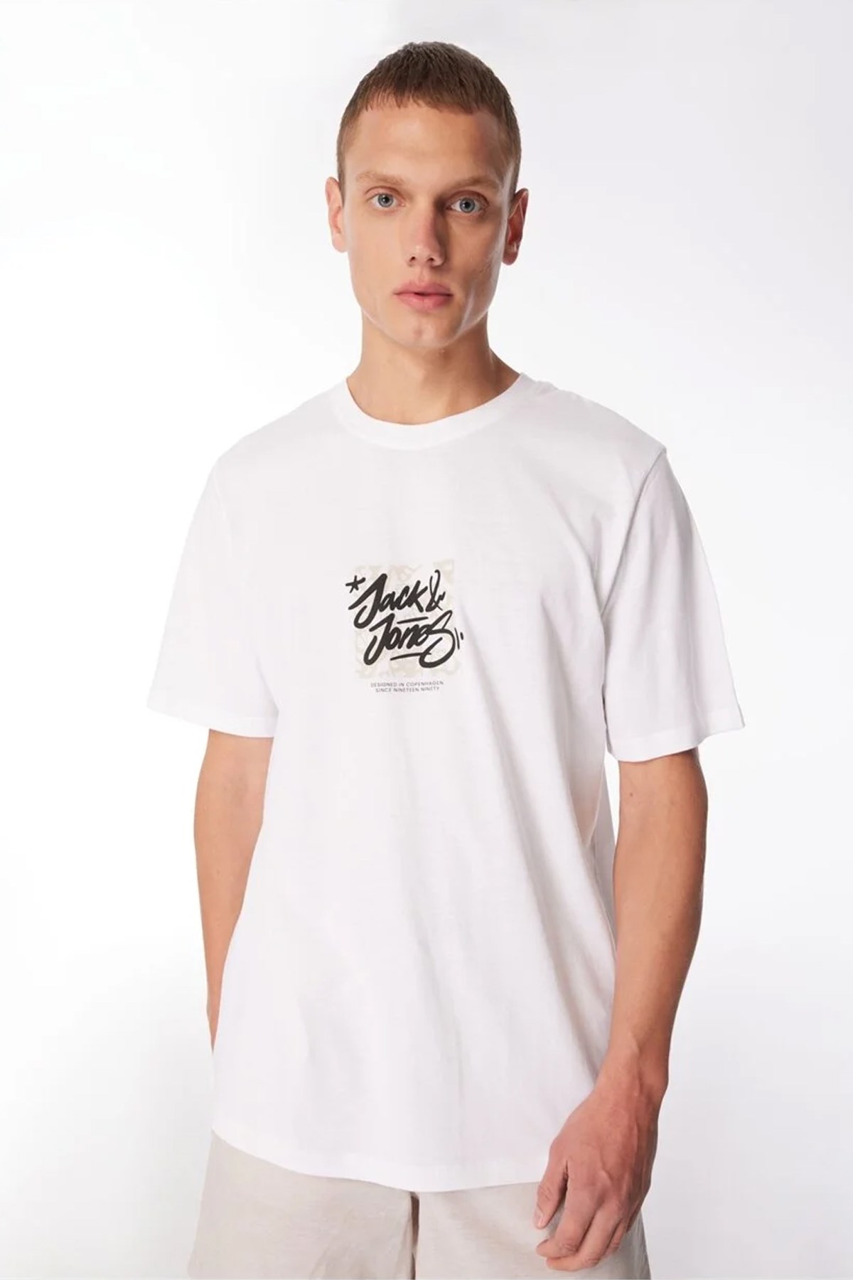 Jack & Jones Erkek Tişört 12258061 Beyaz