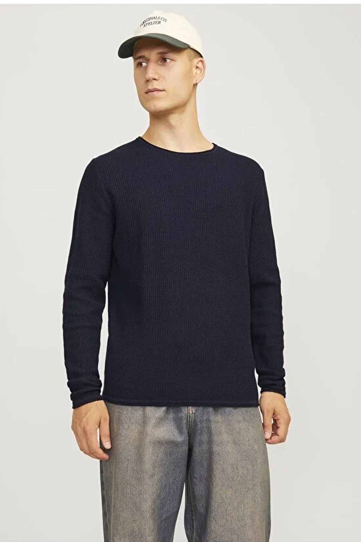 Jack & Jones Jjecooper Erkek Kazak 12258407 İndigo