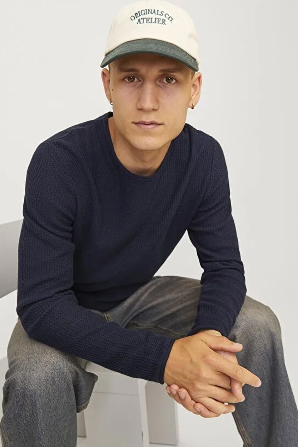 Jack & Jones Jjecooper Erkek Kazak 12258407 İndigo
