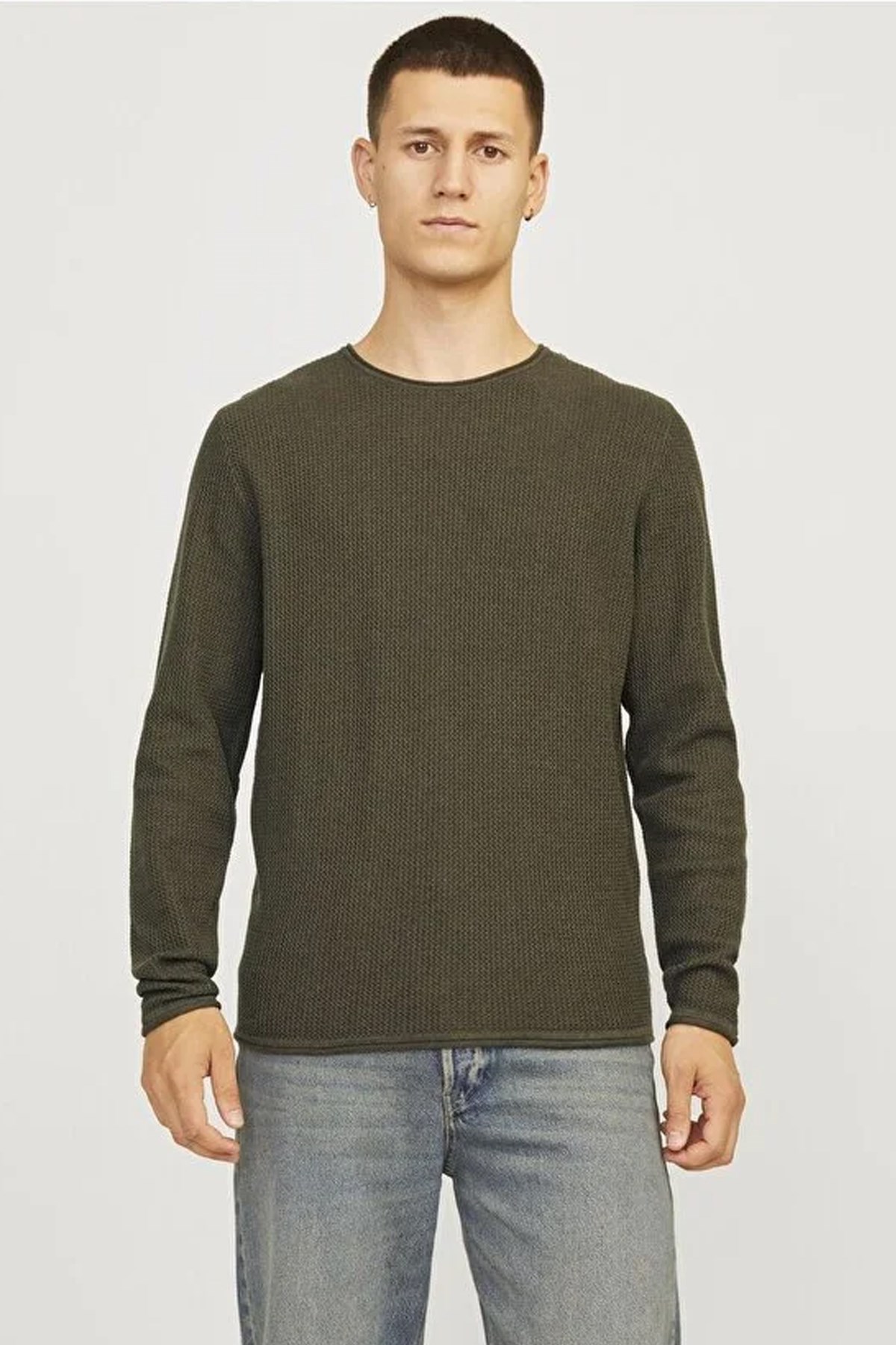 Jack & Jones Jjecooper Erkek Kazak 12258407 Yeşil