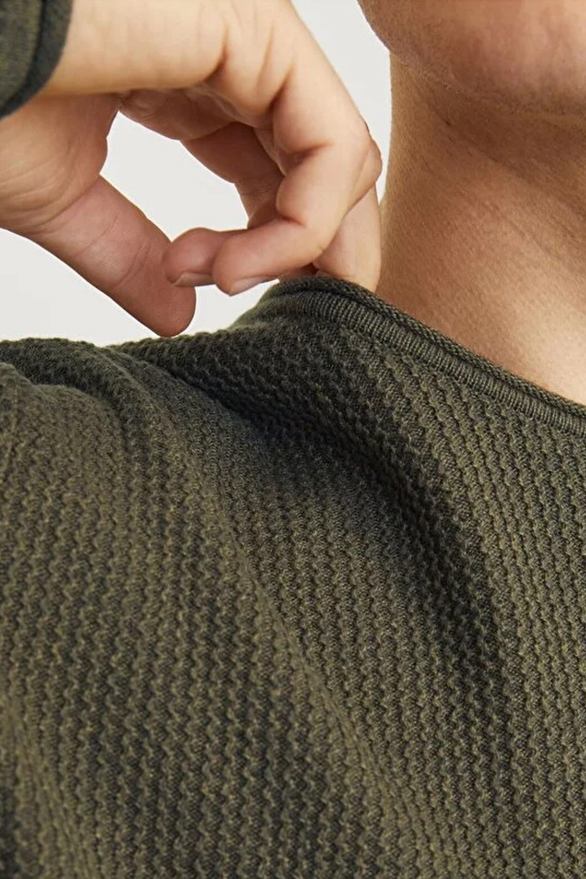 Jack & Jones Jjecooper Erkek Kazak 12258407 Yeşil