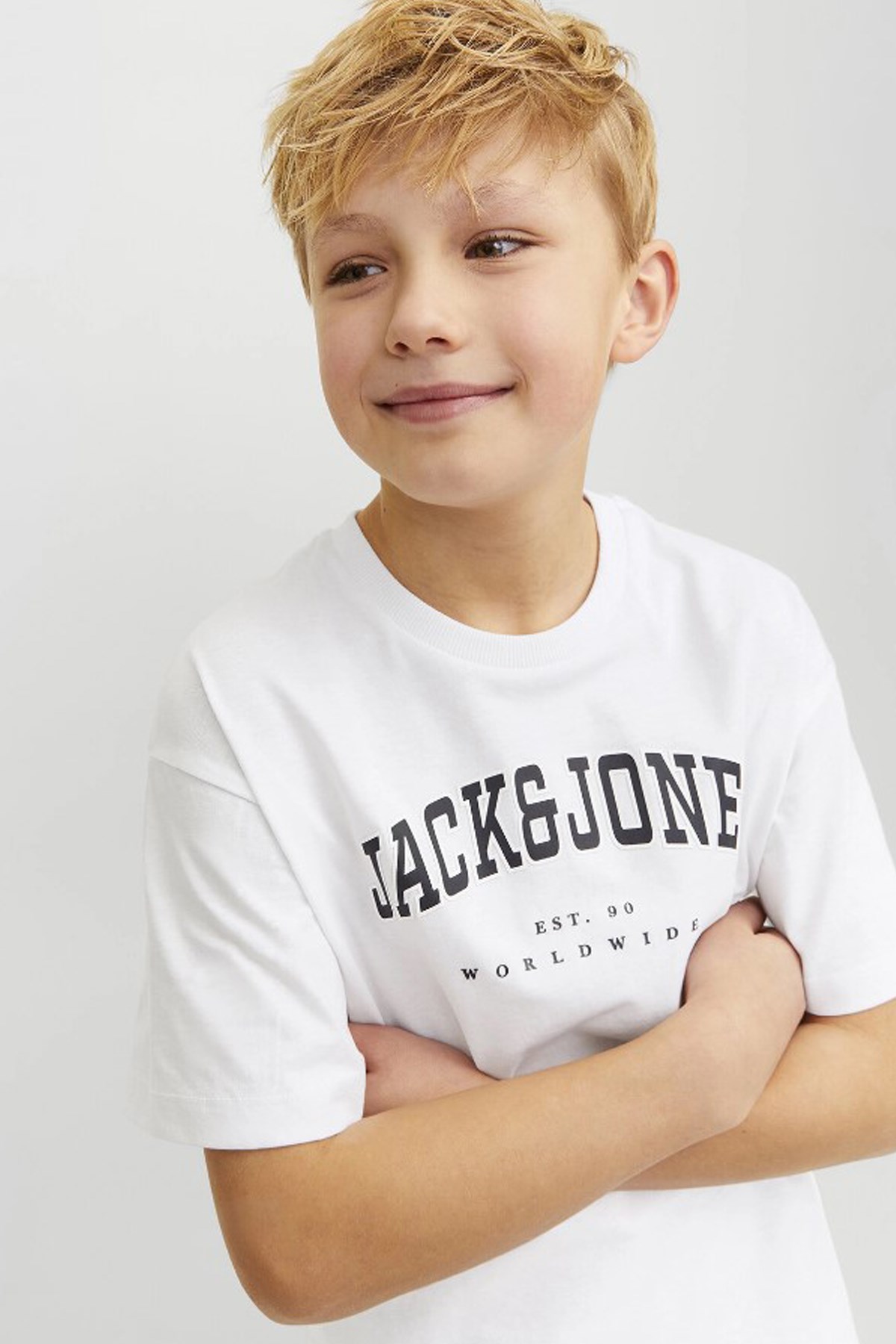 Jack & Jones Jjecaleb Çocuk Tişört 12258924 Beyaz